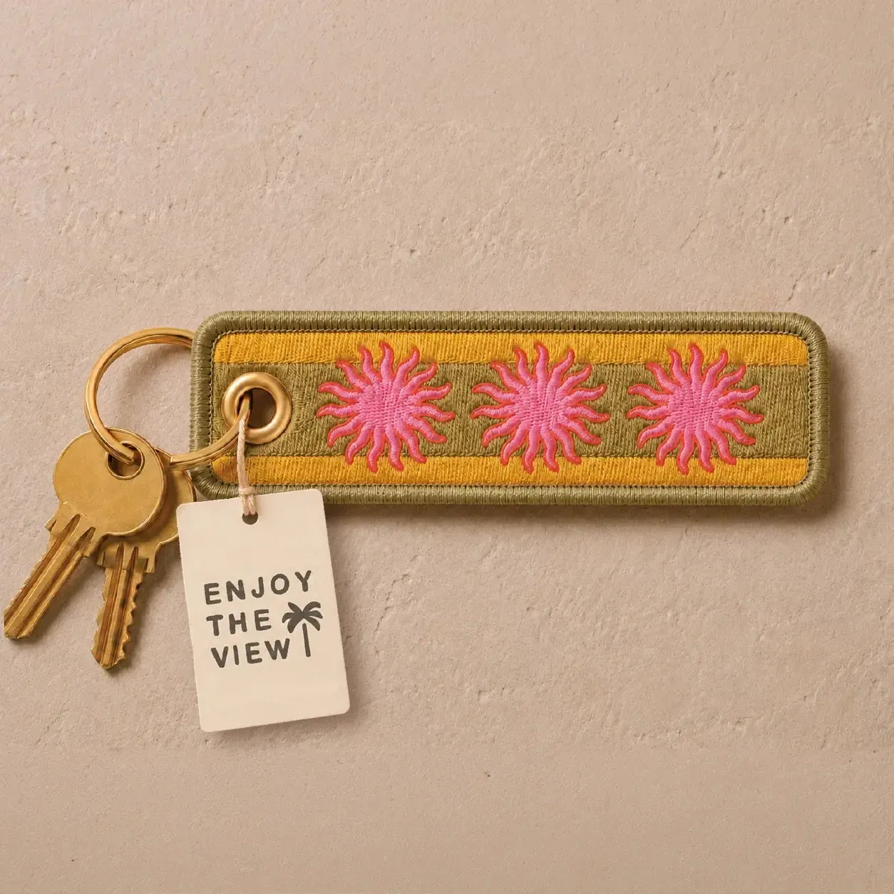 Sun Embroidered Keyring-Keyrings-Enjoy The View-The Bay Room