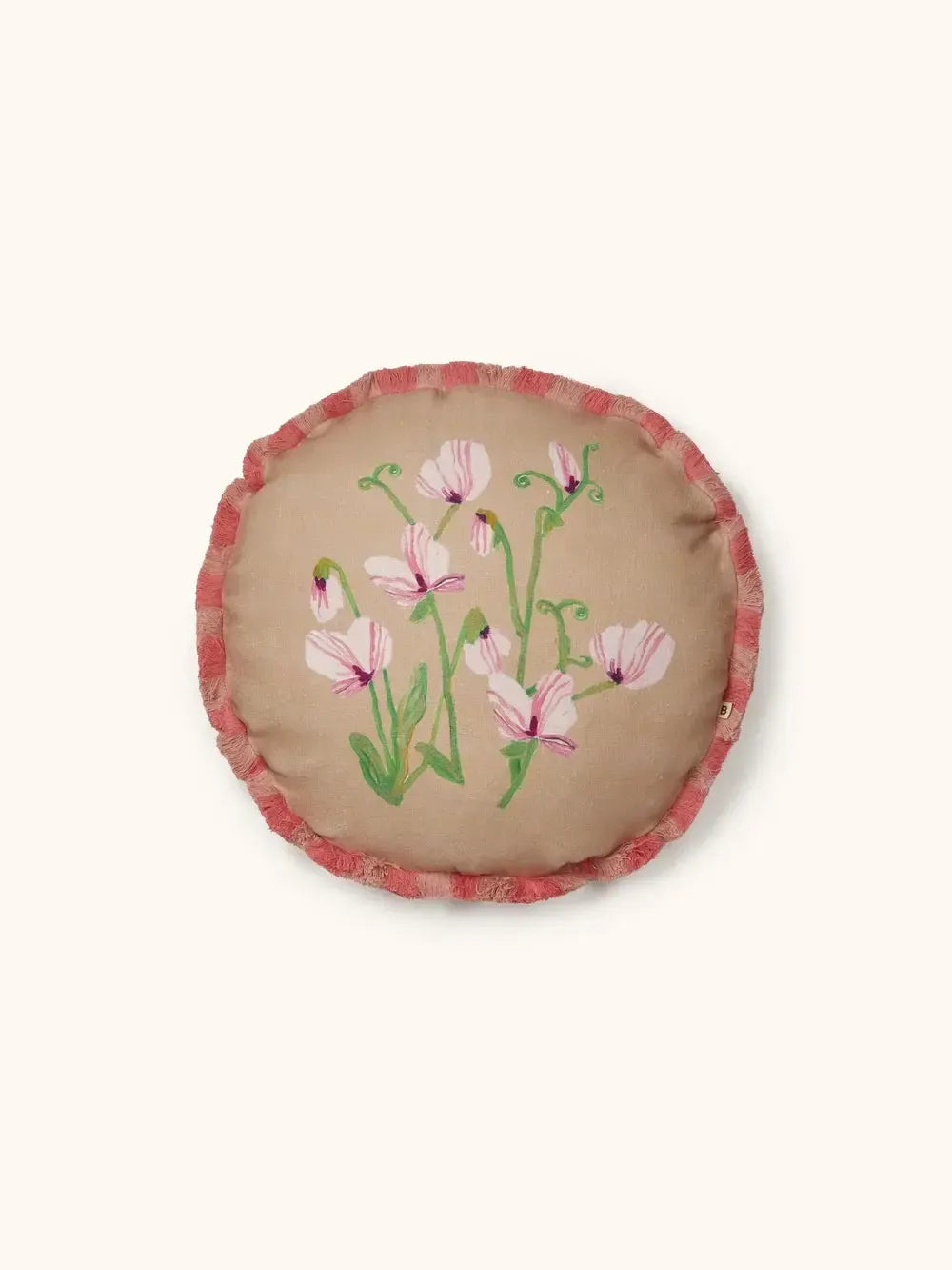 Sweet Pea Buff 45cm Round Cushion-Soft Furnishings-Bonnie & Neil-The Bay Room
