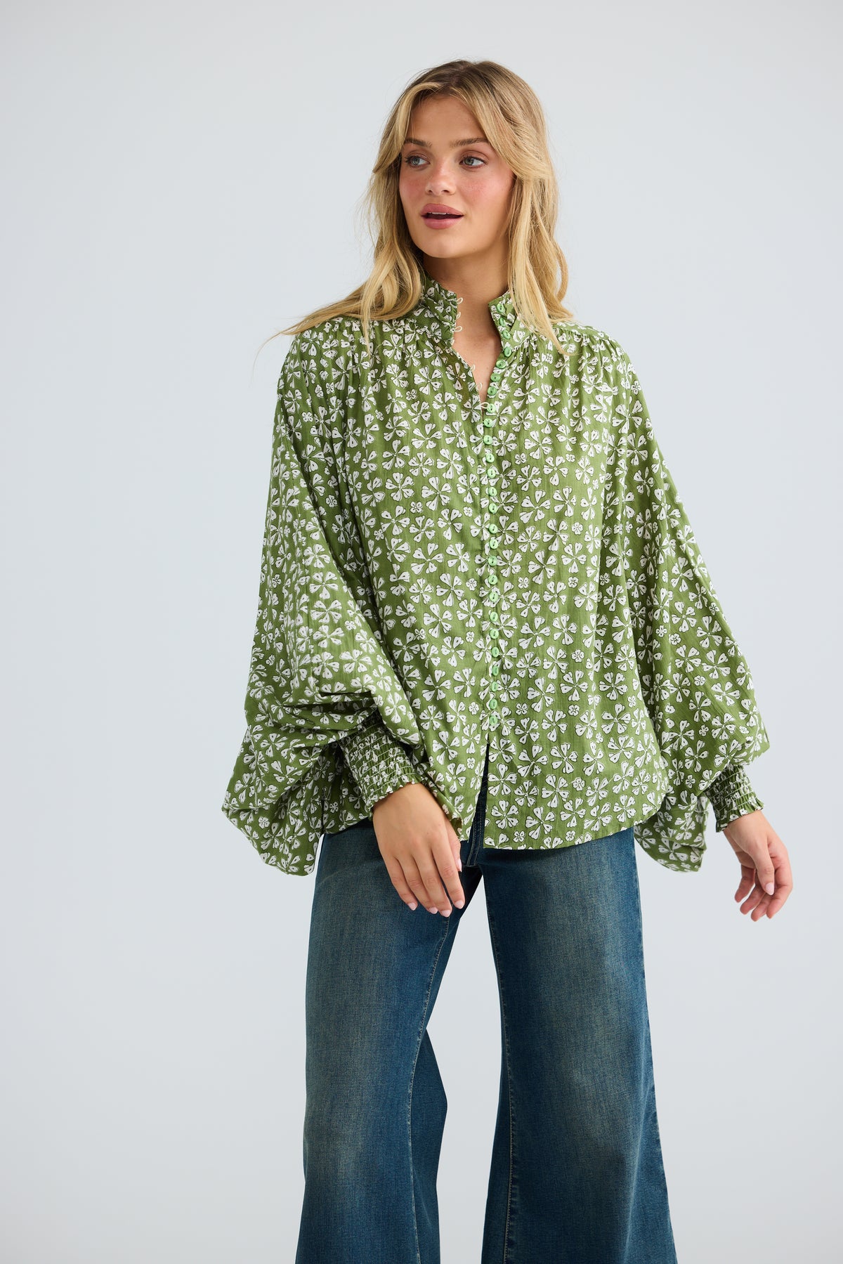 Sylva Blouse - Sage Petal-Tops-Talisman-The Bay Room