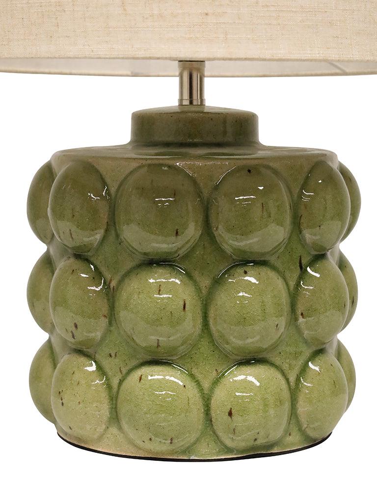 Syros Ceramic Lamp with Linen Shade - Sage Green-Lighting-Robert Mark-The Bay Room