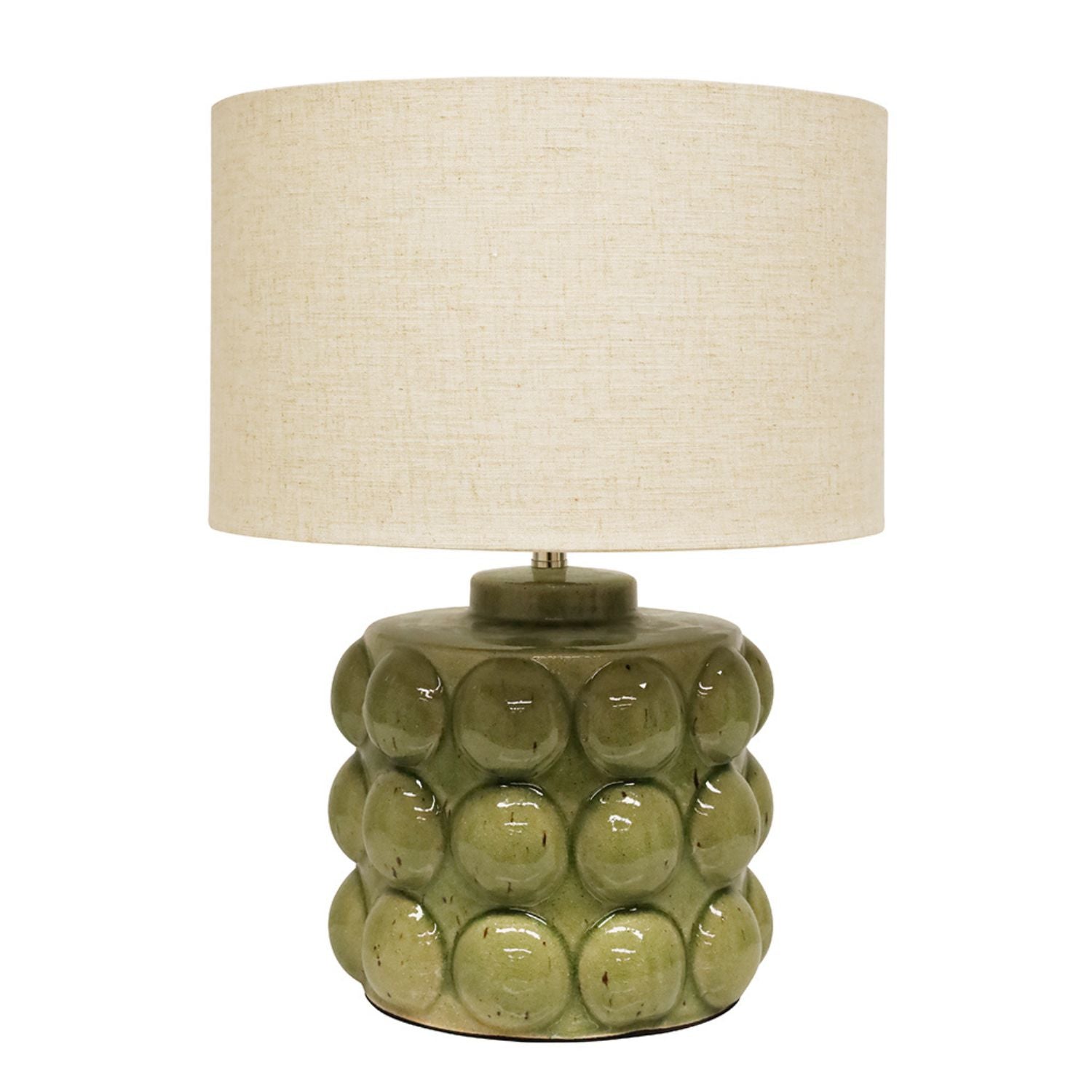 Syros Ceramic Lamp with Linen Shade - Sage Green-Lighting-Robert Mark-The Bay Room