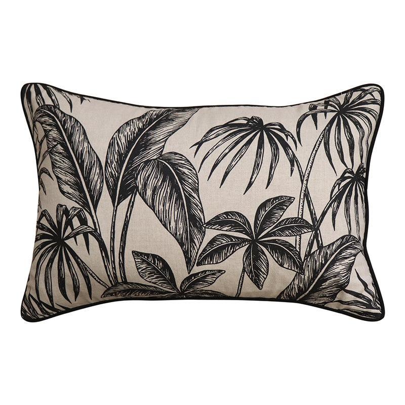 Tahiti Black/Linen Cushion 40x60cm-Soft Furnishings-Madras Link-The Bay Room