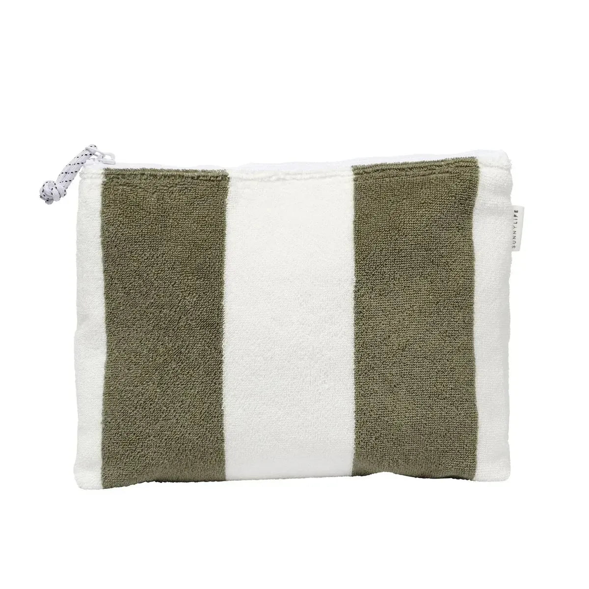 Terry Beach Pouch The Vacay Olive Stripe-Travel & Outdoors-Sunny Life-The Bay Room