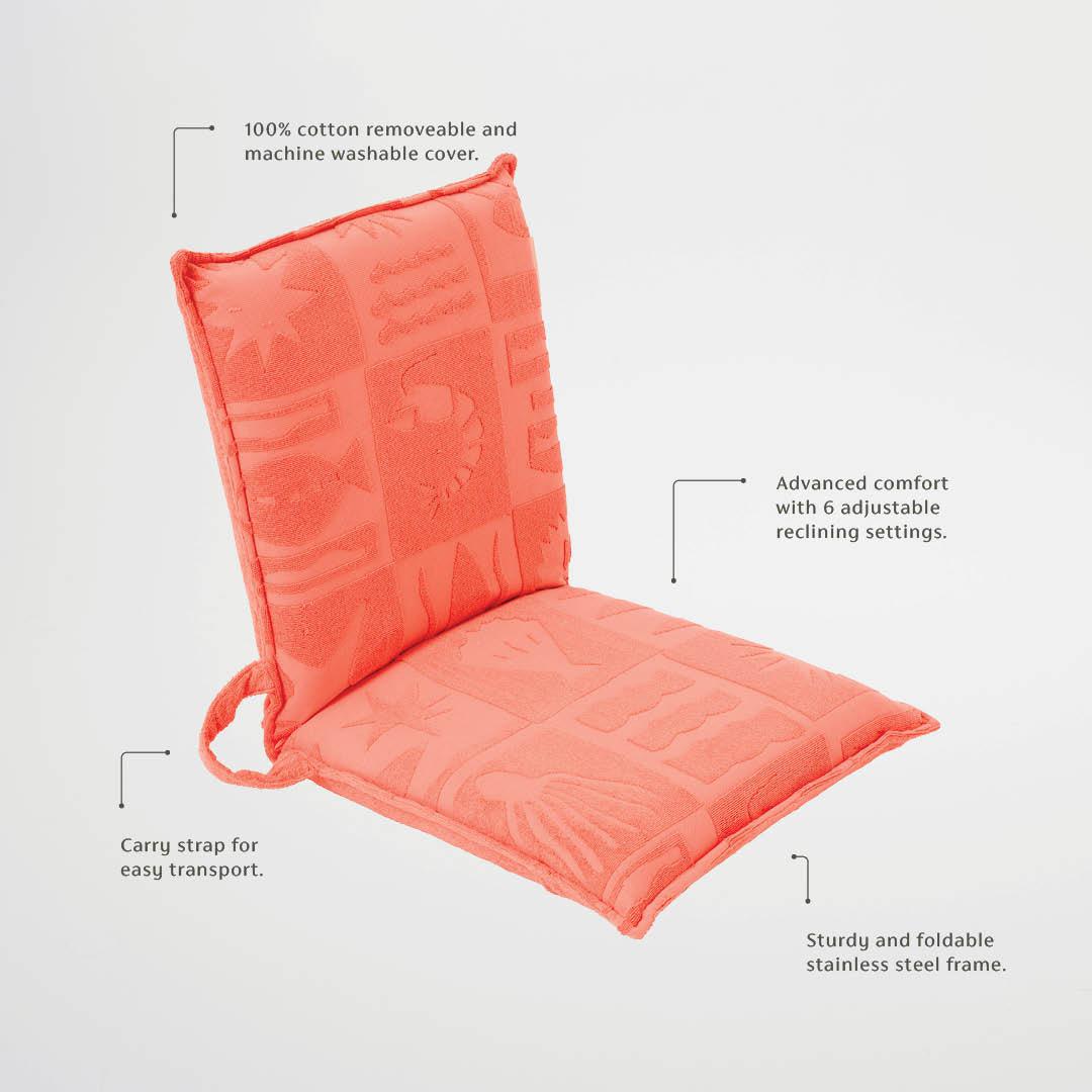 Terry Folding Seat De Playa Coral-Travel & Outdoors-Sunny Life-The Bay Room