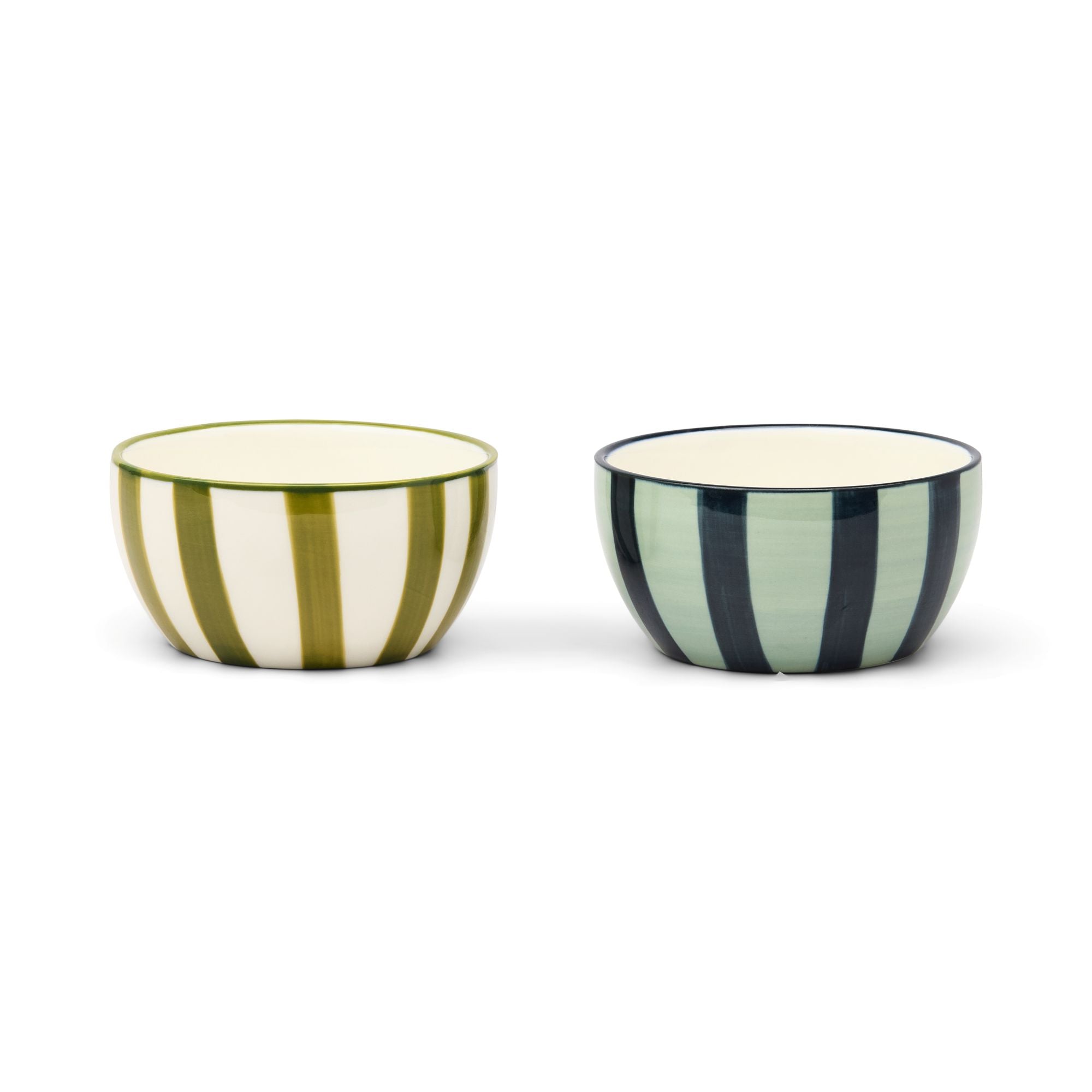 The Bella Set of 2 Dipping Bowls - Green + Blue Stripe-Dining & Entertaining-Here's How-The Bay Room