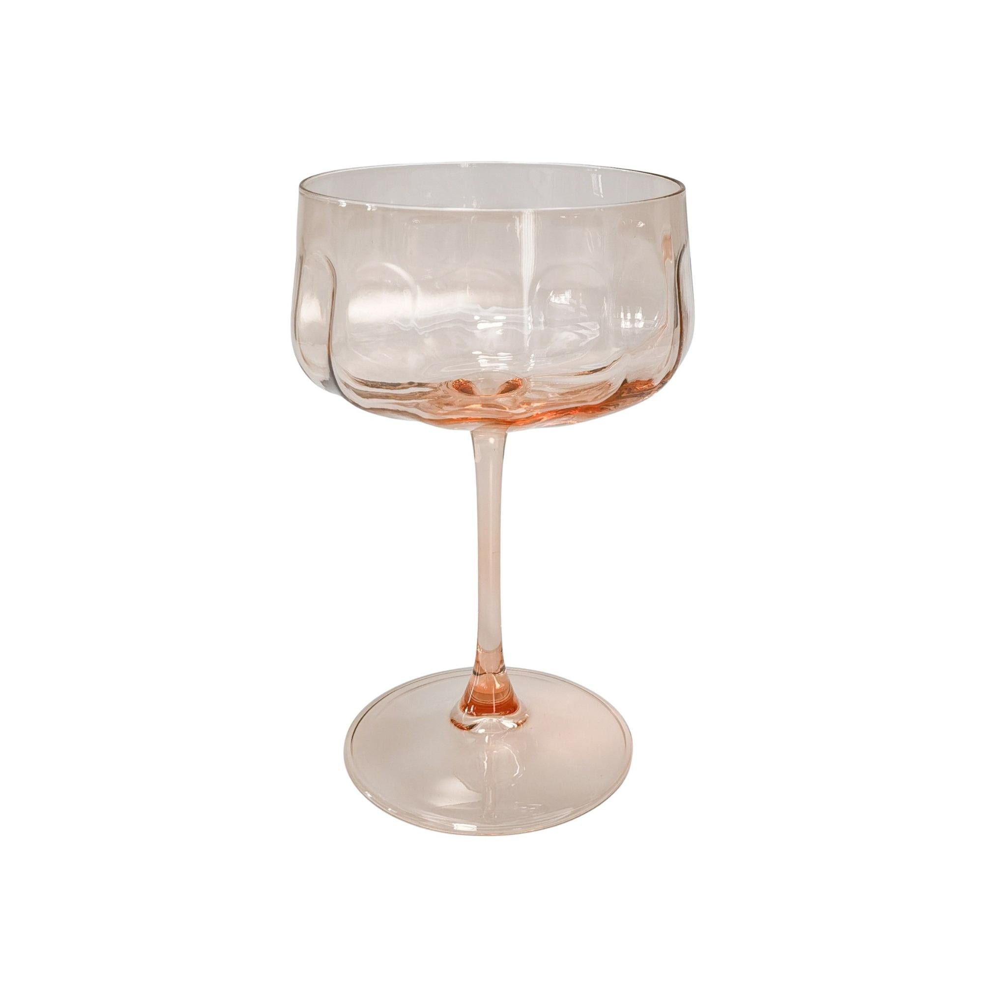 Tillie Coupe Glass Peach 16cm-Dining & Entertaining-Urban Products-The Bay Room