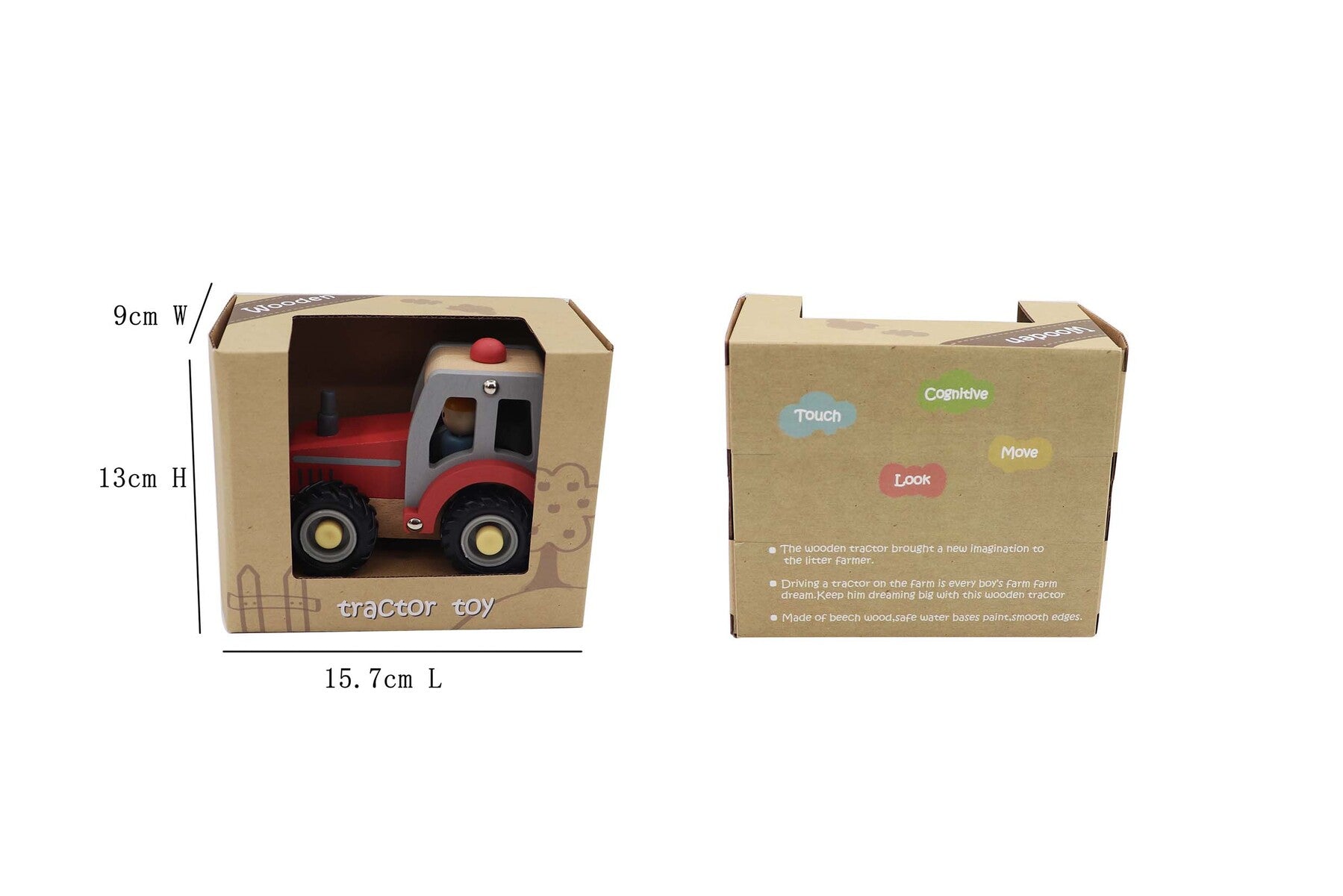Tractor with Rubber Wheels Red-Toys-Eleganter-The Bay Room