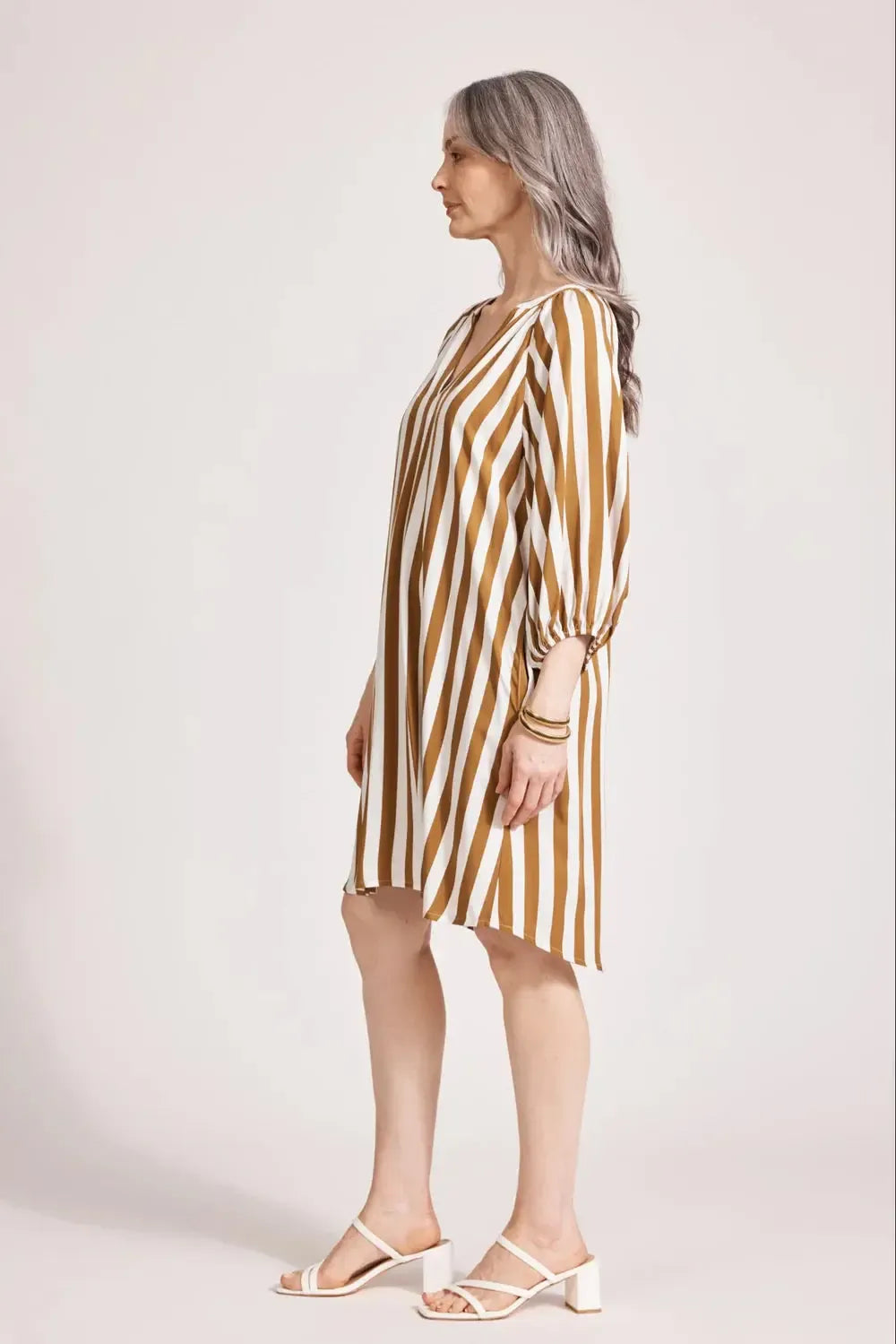 Treville Stripe Dress - Caramel-Eb & Ive-The Bay Room