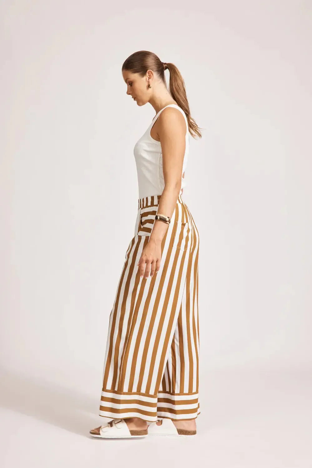 Treville Stripe Pant - Caramel-Eb & Ive-The Bay Room