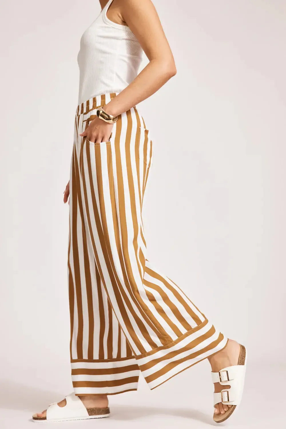 Treville Stripe Pant - Caramel-Eb & Ive-The Bay Room