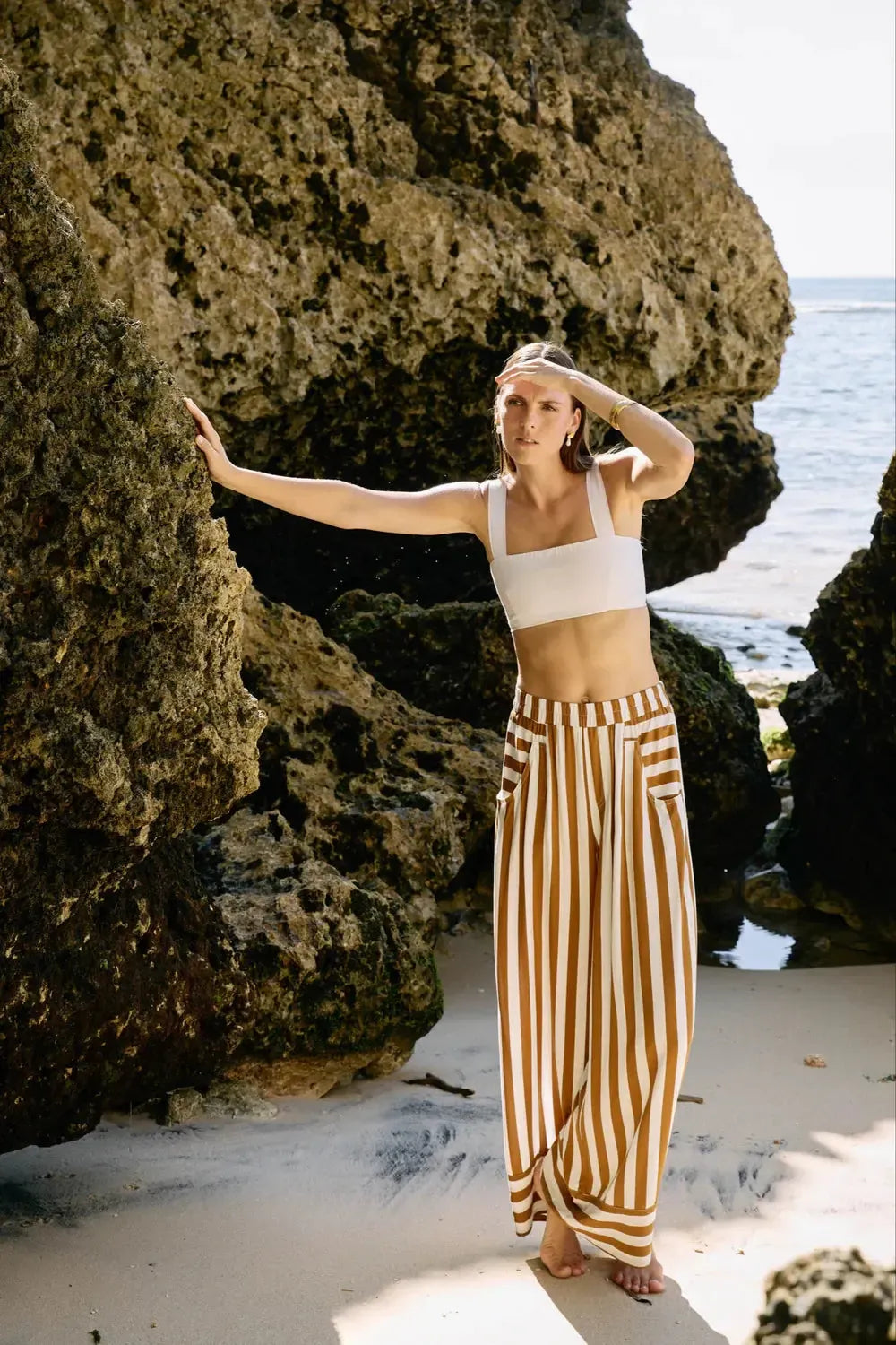 Treville Stripe Pant - Caramel-Eb & Ive-The Bay Room