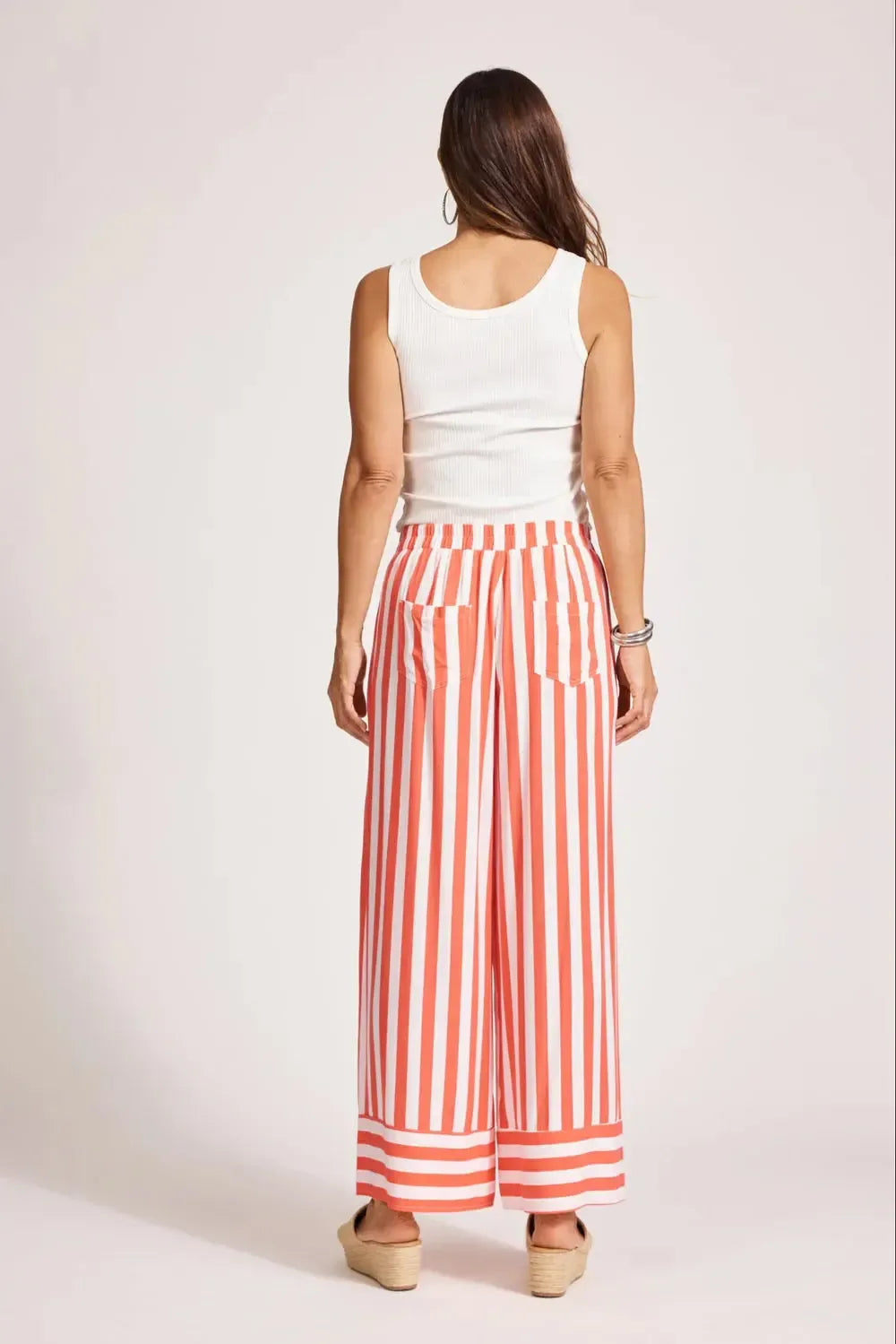 Treville Stripe Pant - Coral-Eb & Ive-The Bay Room
