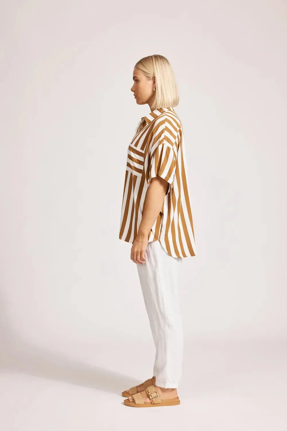 Treville Stripe Shirt - Caramel-Eb & Ive-The Bay Room