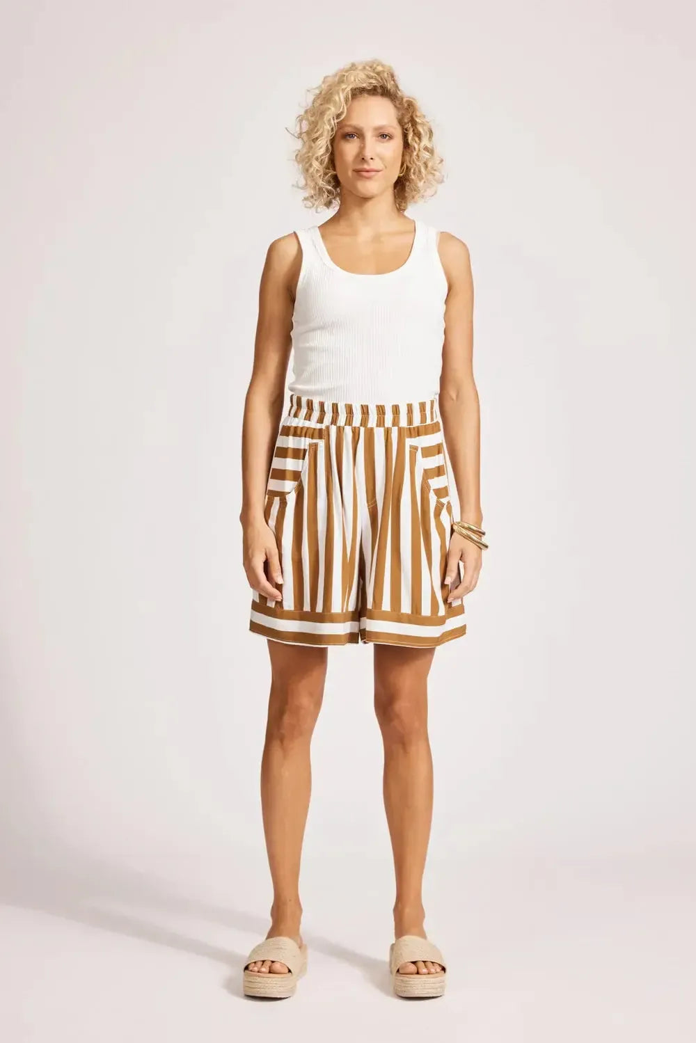 Treville Stripe Short - Caramel-Eb & Ive-The Bay Room