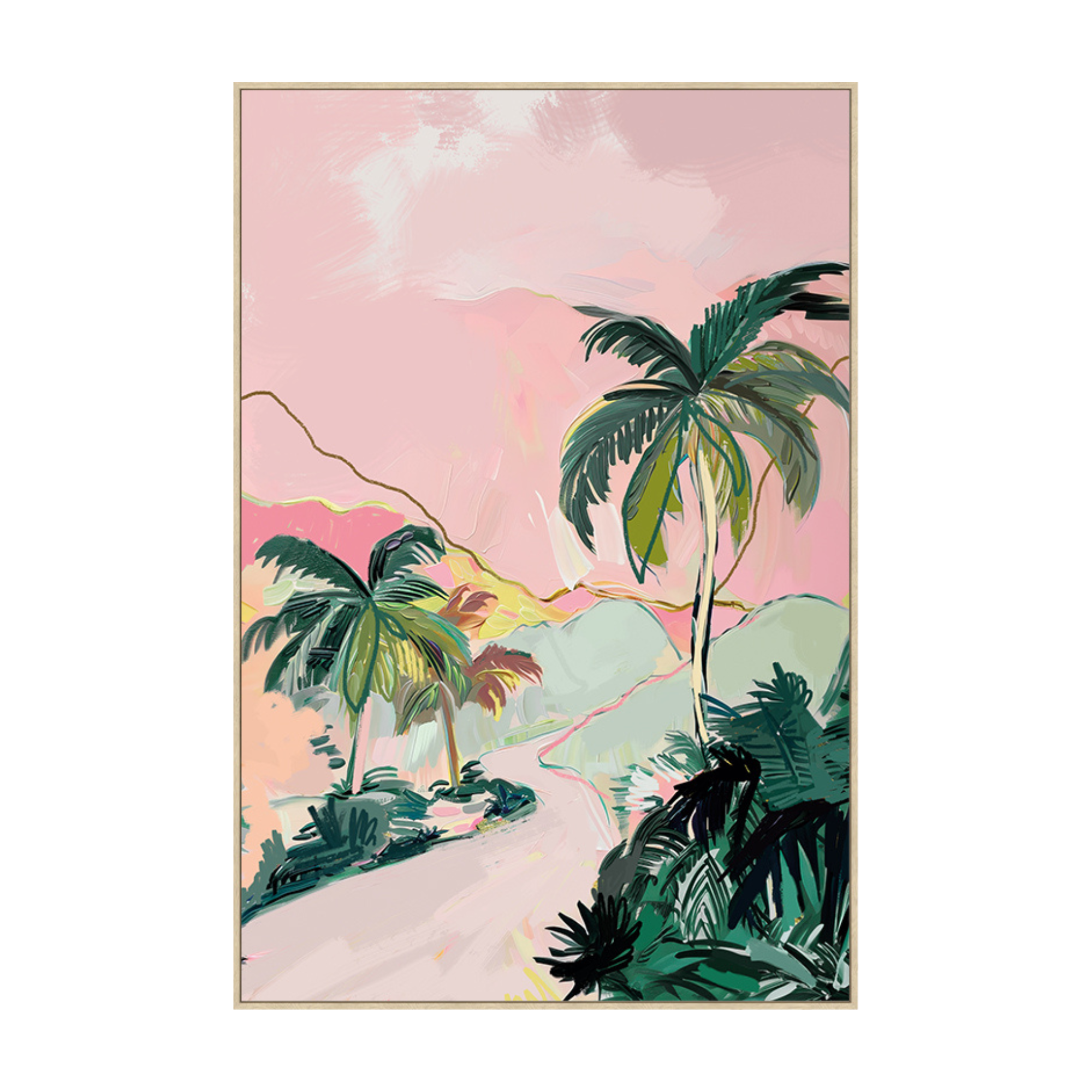 Tropics B Textured Canvas Art with Natural Frame 143x103cm-Wall Decor-Robert Mark-The Bay Room