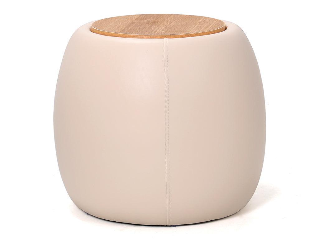 Tub Side Table with Storage 61x53cm - Beige-Furniture-Robert Mark-The Bay Room