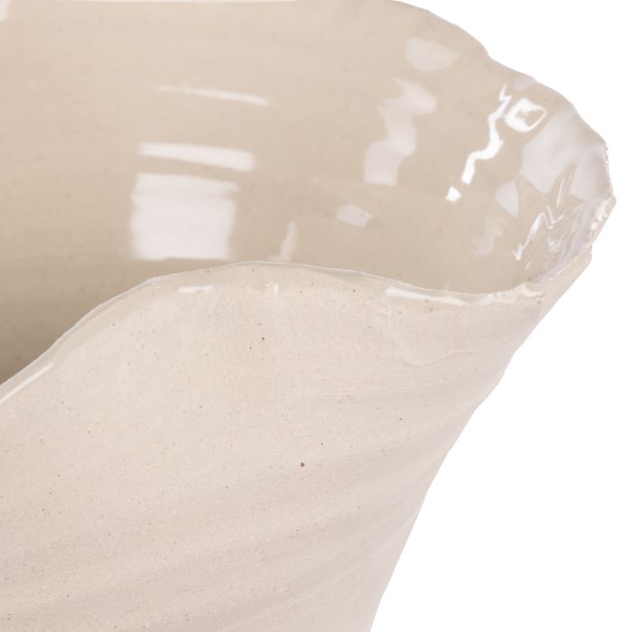 Tulle Bowl Vessel 25x21x14cm Cream-Pots, Planters & Vases-Rogue Home-The Bay Room