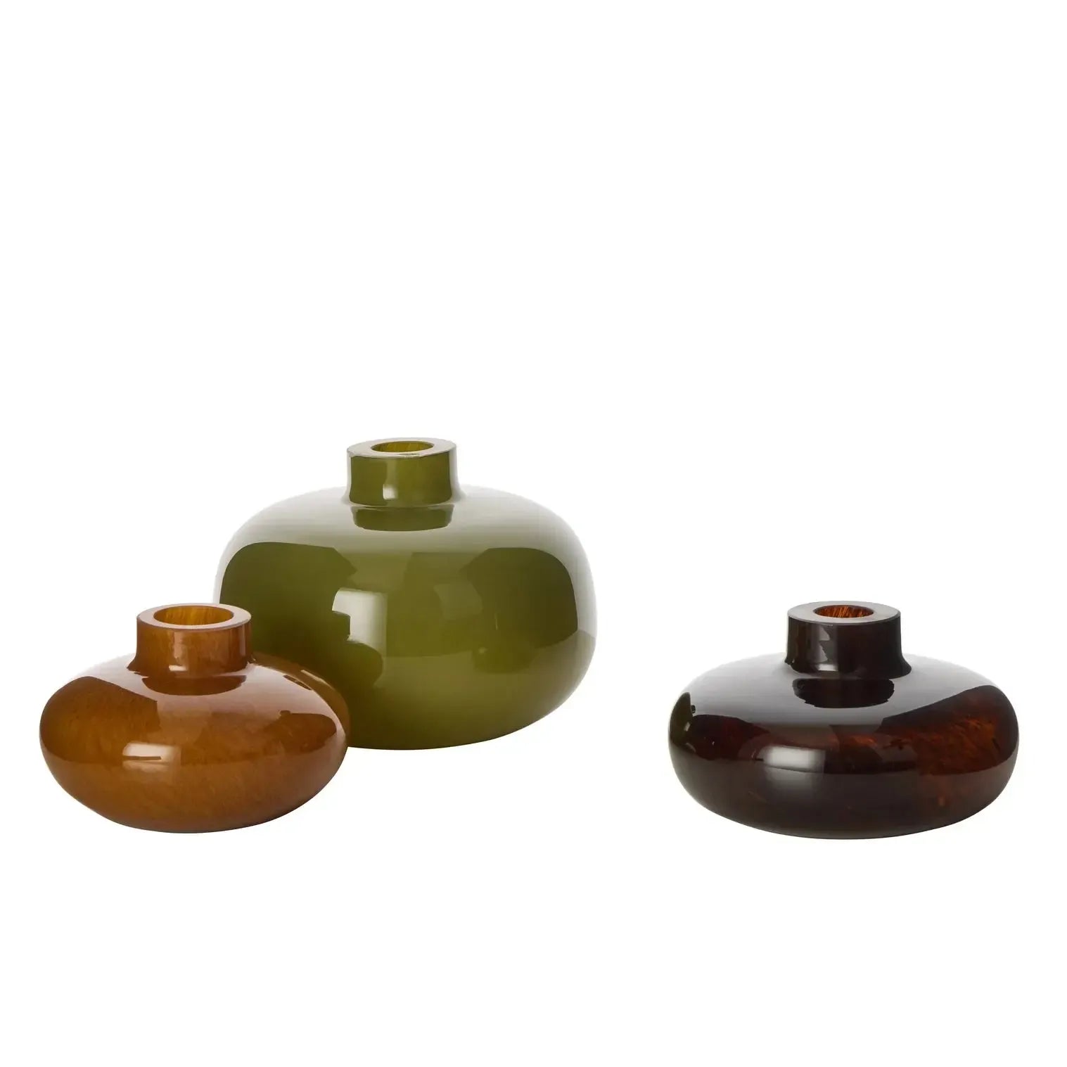 Tutti Stack Vase 3pcs Green & Amber-Pots, Planters & Vases-Amalfi-The Bay Room