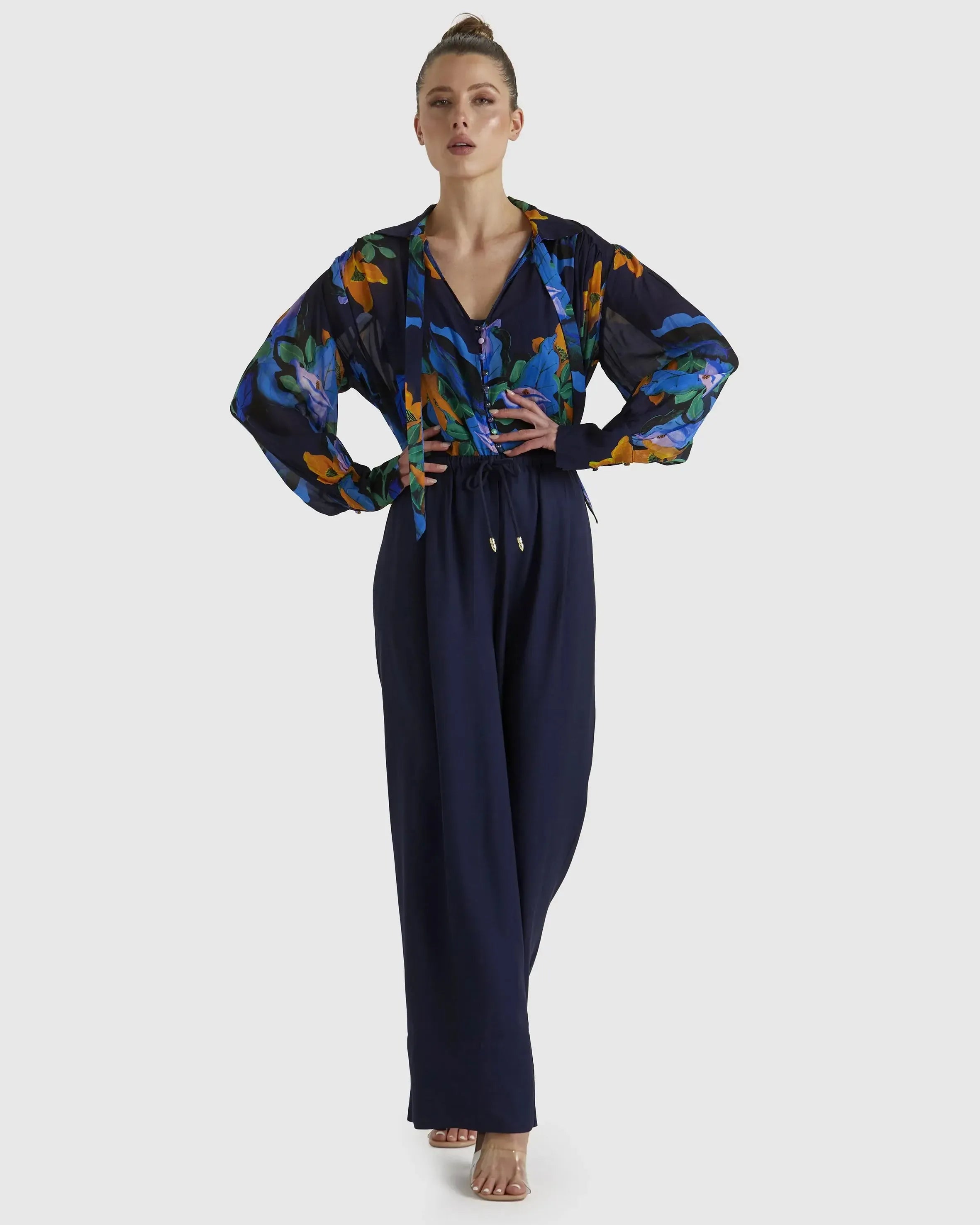 Twilight Top - Navy Floral-Tops-Fate + Becker-The Bay Room