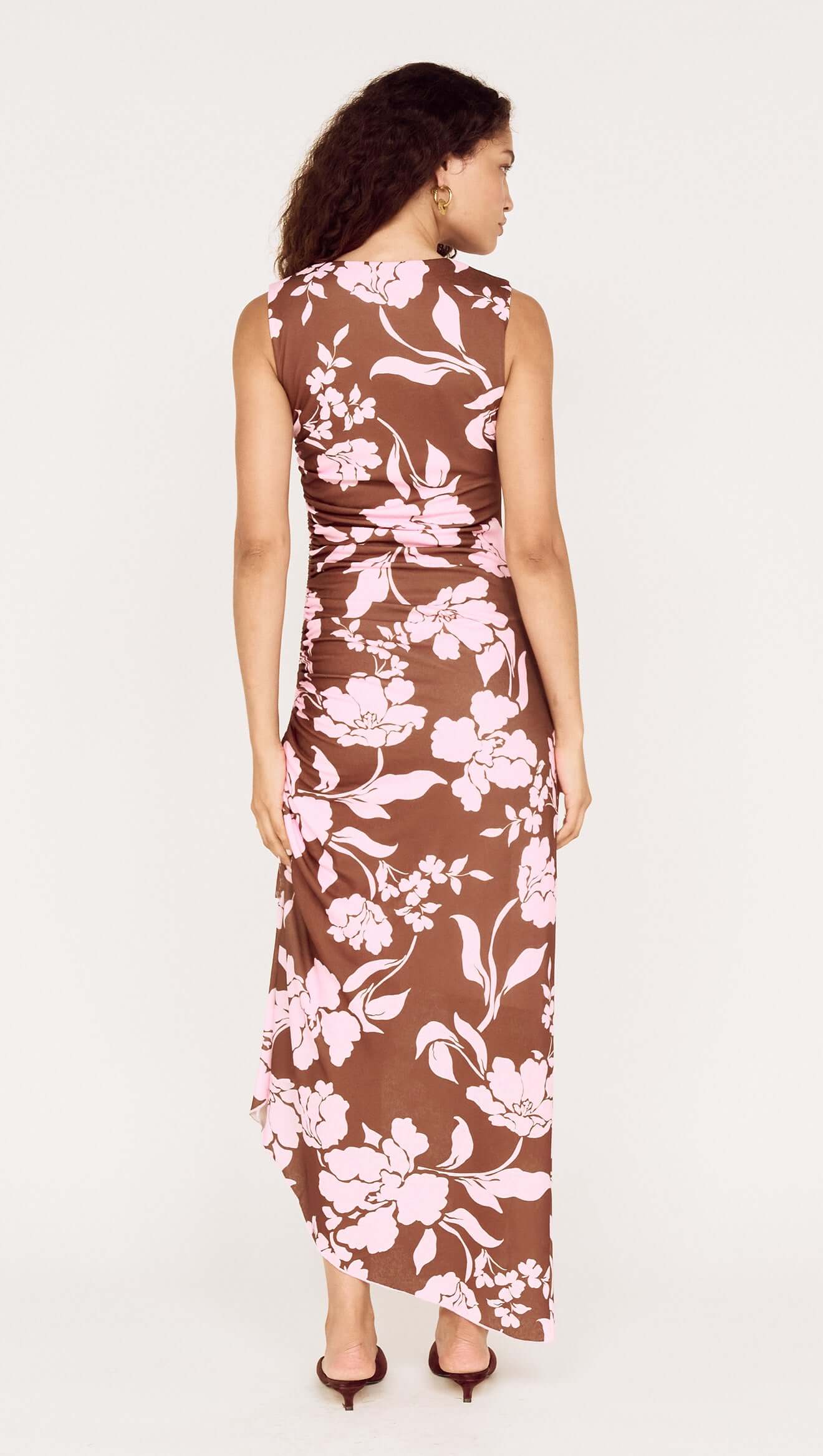 Uli Mesh Midi Dress - Chocolate/Lilac-Dresses-Mink Pink-The Bay Room