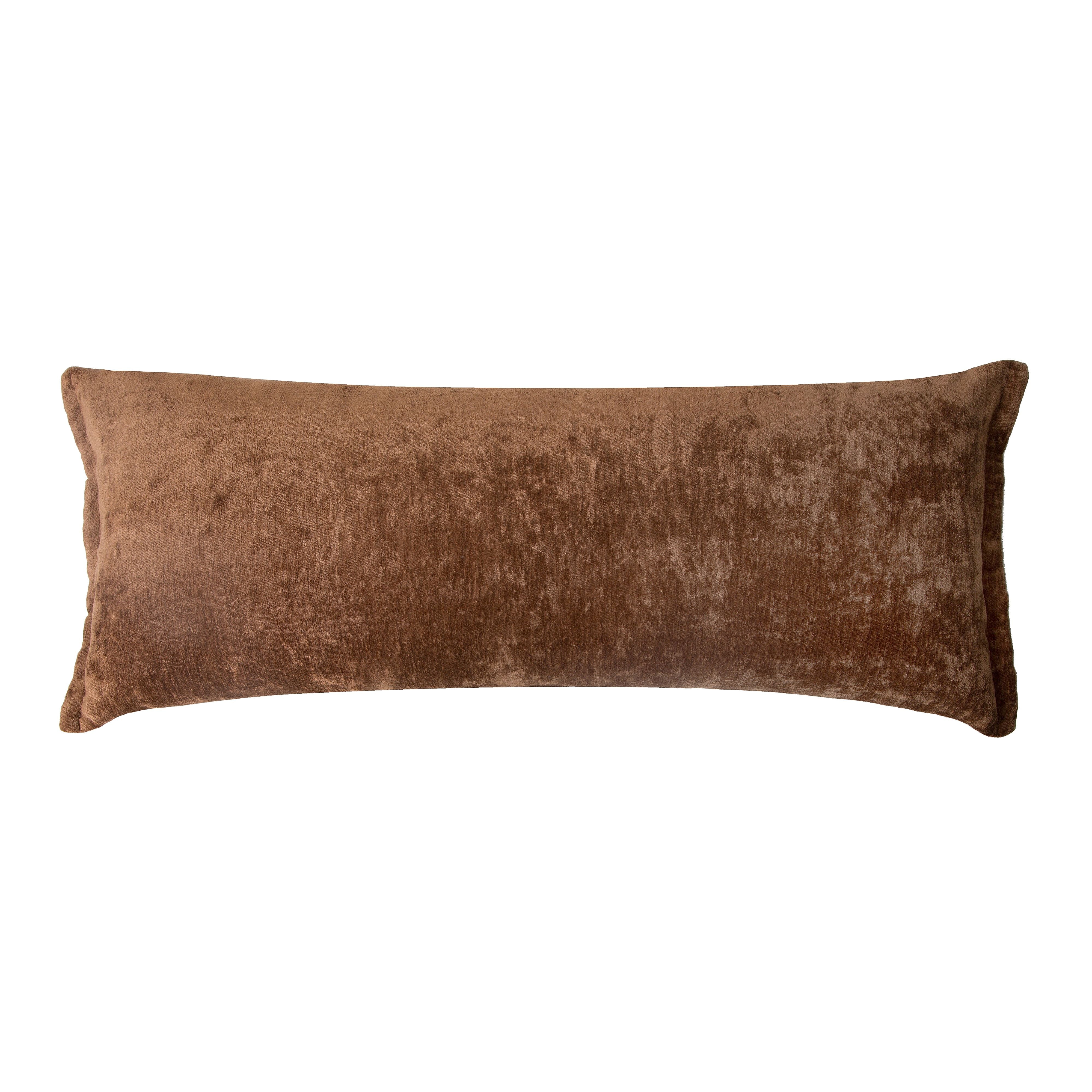 Velvet Cushion 40x100x10cm Brown-Soft Furnishings-Grand Designs-The Bay Room