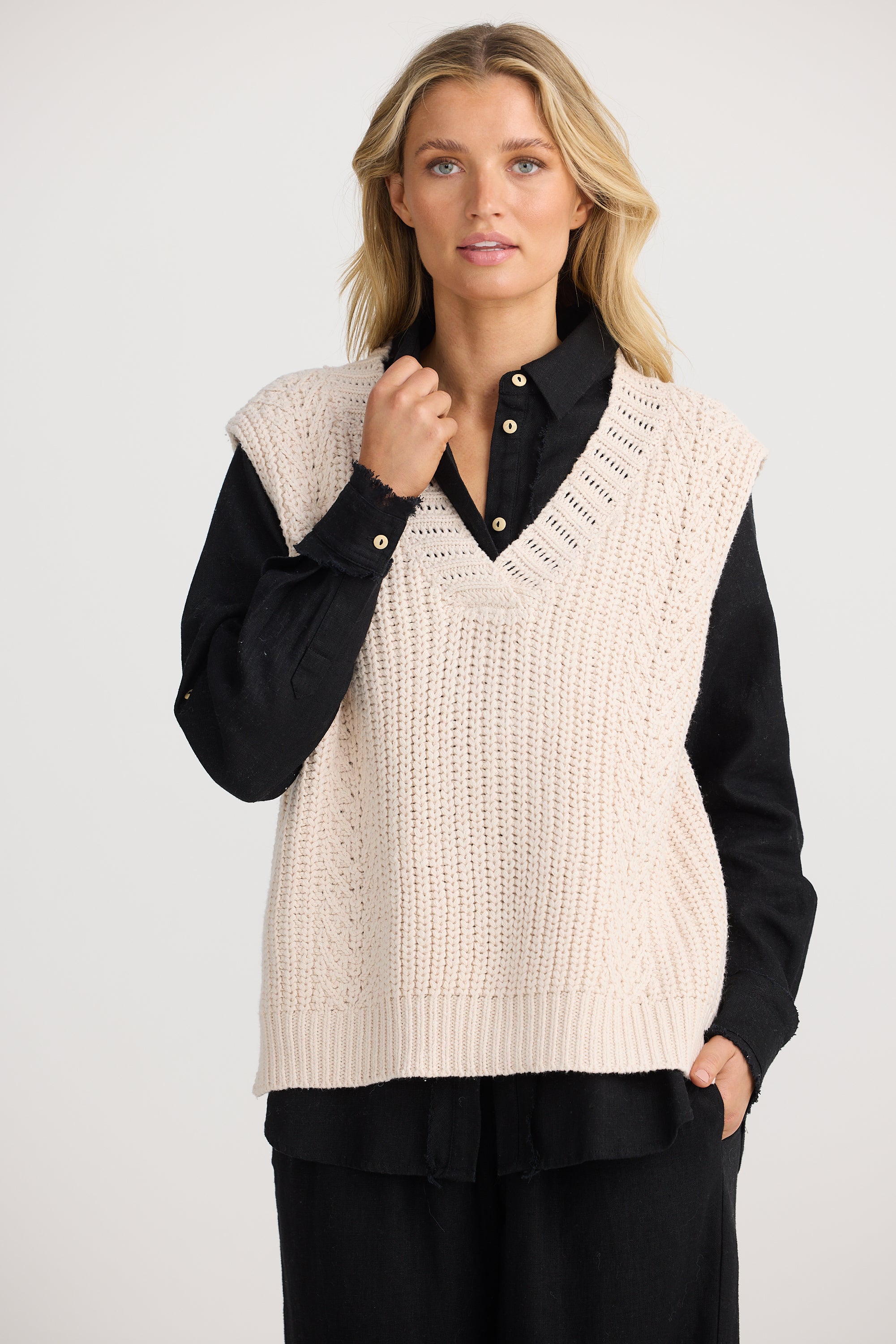 Venus Vest - Natural-Jackets, Coats & Vests-The Shanty Corporation-The Bay Room