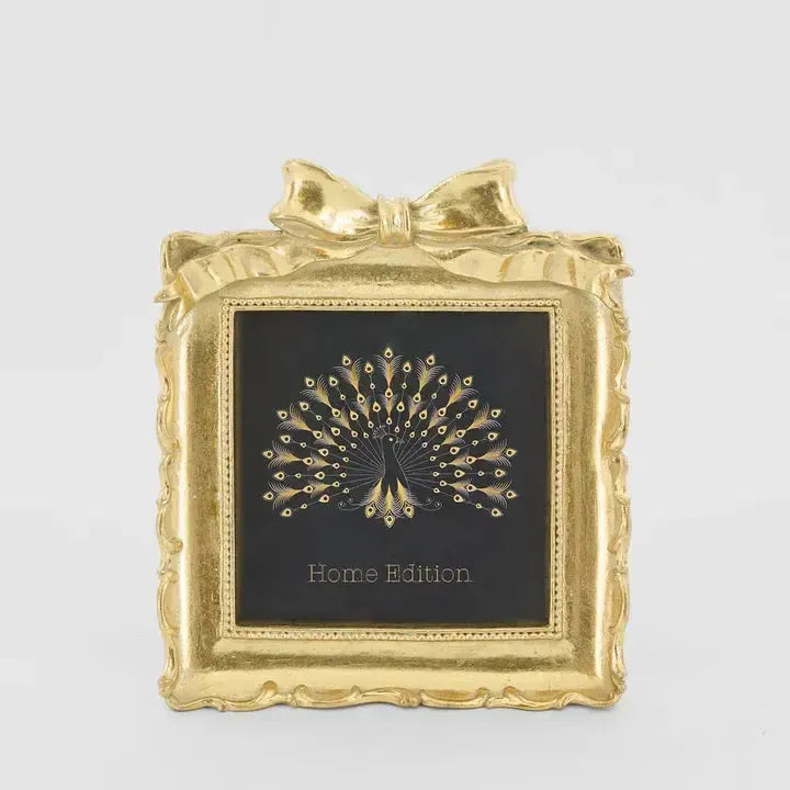 Vera Bow Photo Frame 4x4" Gold-Decor Items-Florabelle-The Bay Room