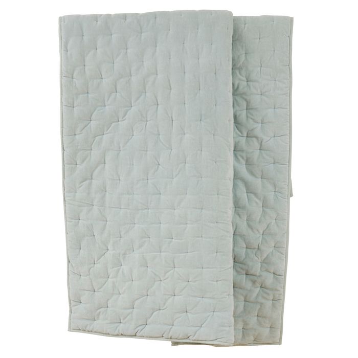 Vera Quilted Velvet Throw 130x180cm Mist-Soft Furnishings-Coast To Coast Home-The Bay Room