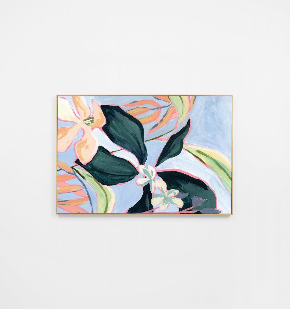 Vibrant Florals Blue 2 Canvas 102x152cm-Wall Decor-Middle of Nowhere-The Bay Room