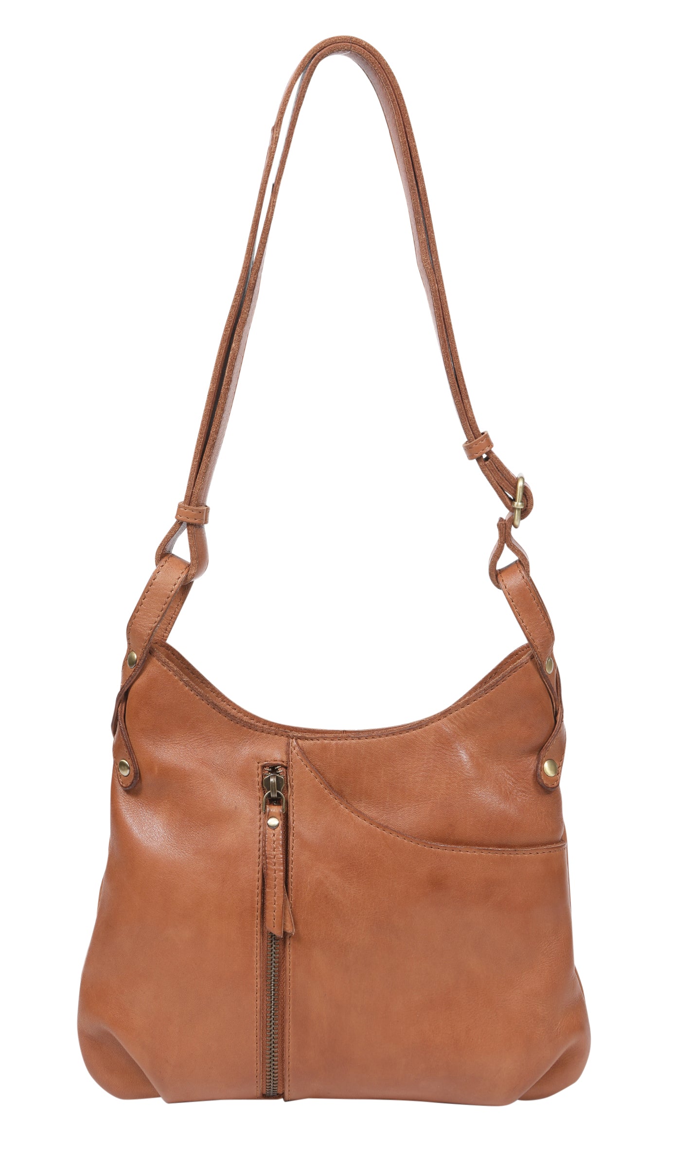 Vintage Leather Cross Body Bag with Back Zip-Bags & Clutches-Modapelle-The Bay Room