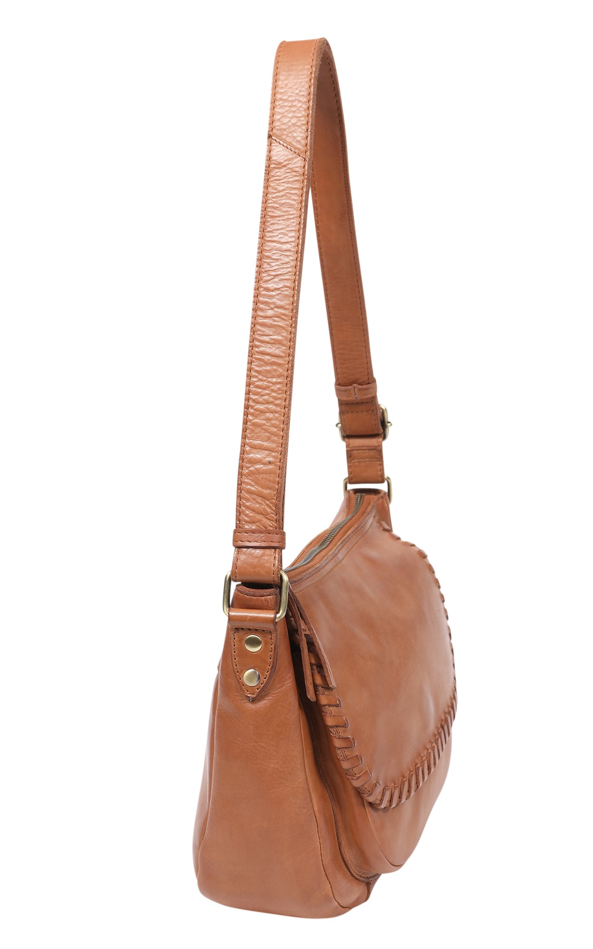 Vintage Leather Cross Body Bag/Back Zip-Bags & Clutches-Modapelle-The Bay Room
