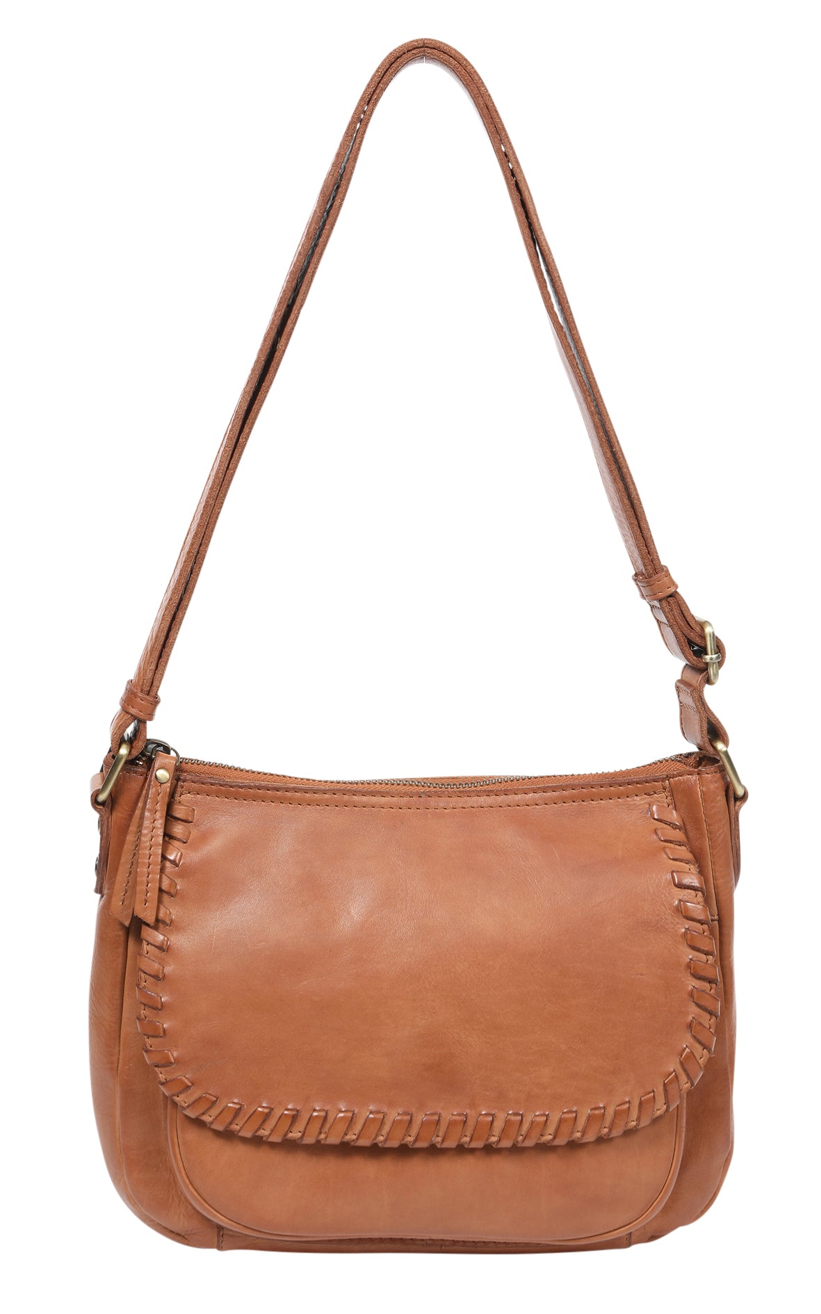 Vintage Leather Cross Body Bag/Back Zip-Bags & Clutches-Modapelle-The Bay Room