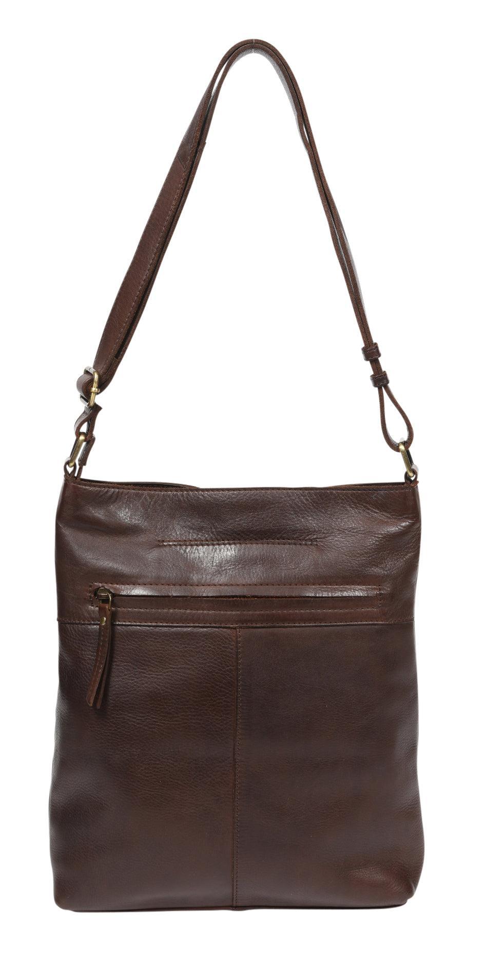 Vintage Leather Large Cross Body Bag - Brown-Bags & Clutches-Modapelle-The Bay Room