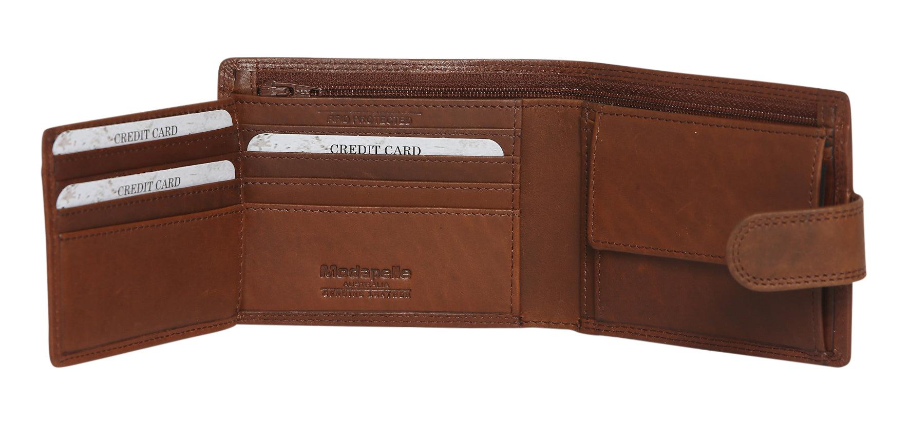 Vintage Leather Mens Wallet - Cognac-Bags & Clutches-Modapelle-The Bay Room