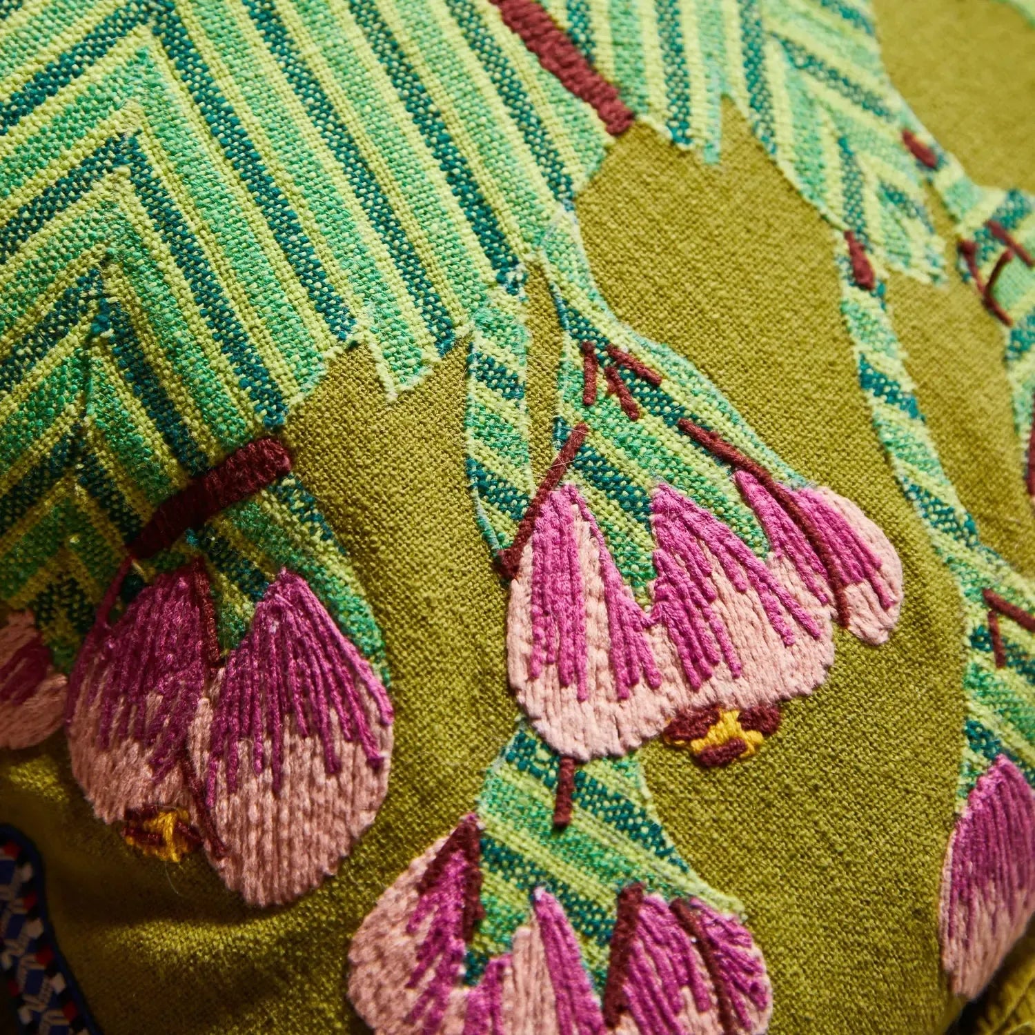Vivi Appliqué Cushion - Juniper-Soft Furnishings-Sage & Clare-The Bay Room