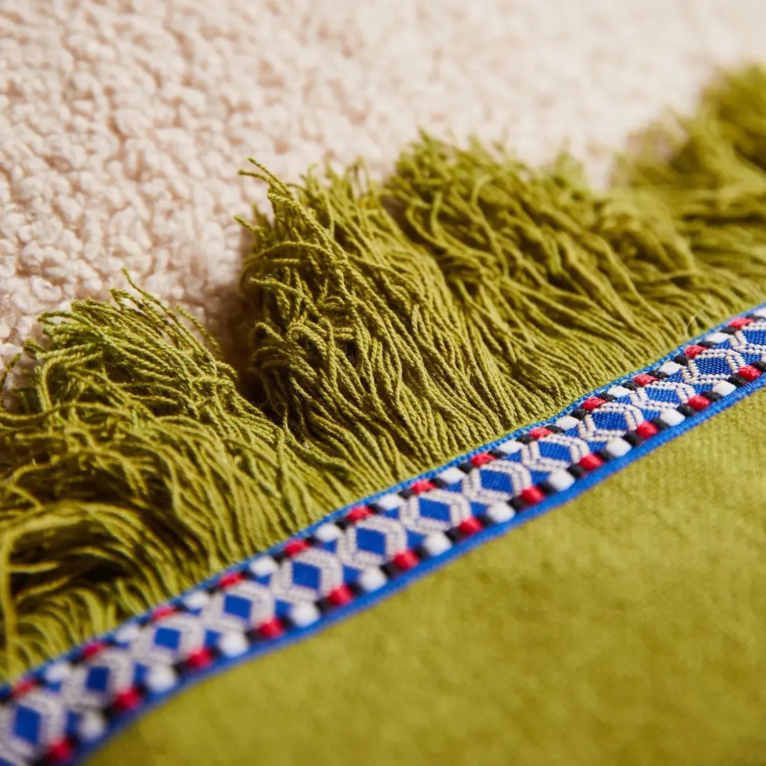 Vivi Appliqué Cushion - Juniper-Soft Furnishings-Sage & Clare-The Bay Room