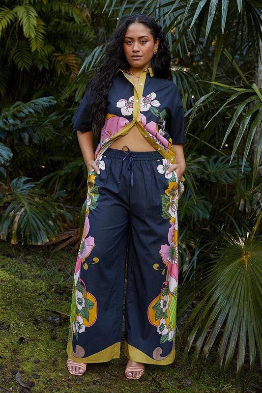 Vivid Elastic Waist Pant in India Ink-Pants-Bohemian Traders-The Bay Room