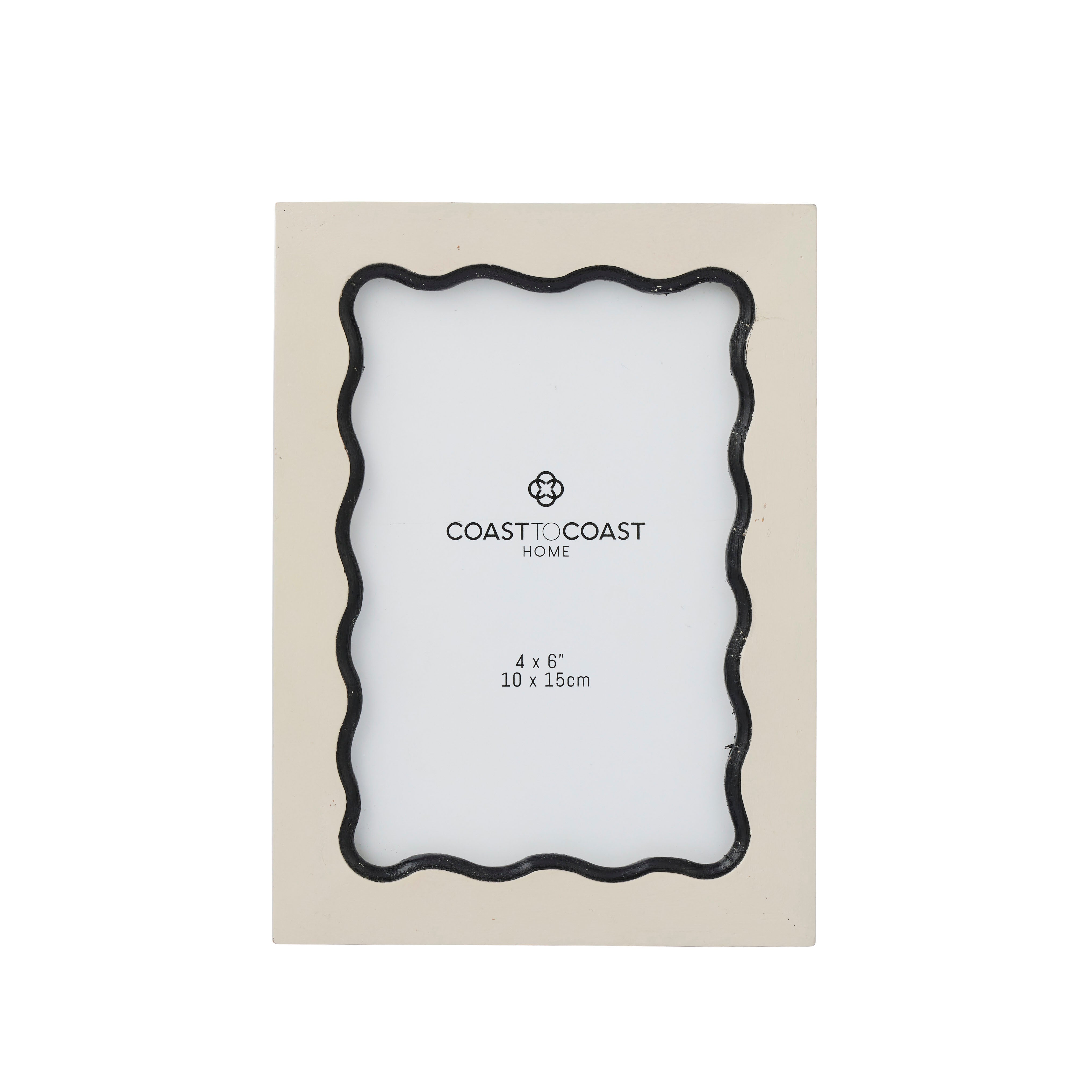 Vivien Wood 4x6" Photo Frame 12x17cm - Ivory/Black-Decor Items-Coast To Coast Home-The Bay Room