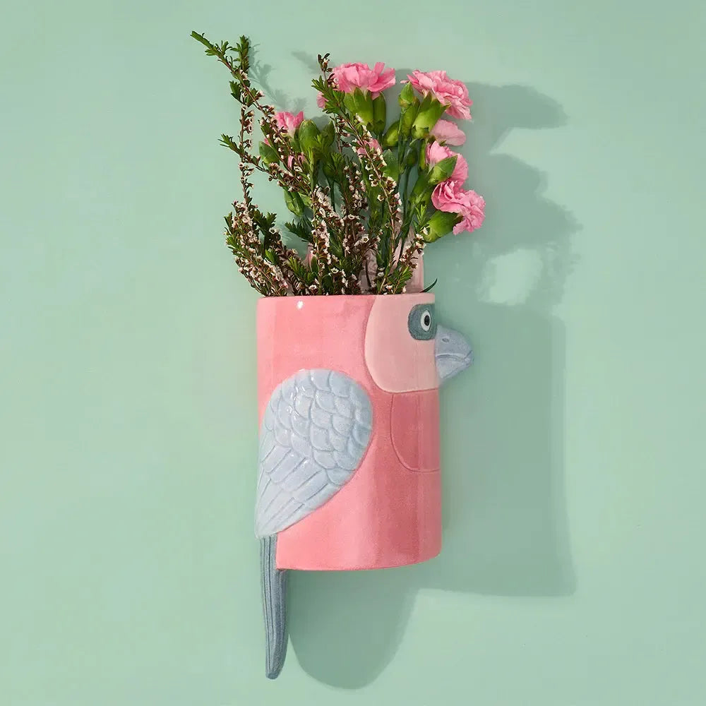 Wall Vase - Pink Galah-Pots, Planters & Vases-Annabel Trends-The Bay Room