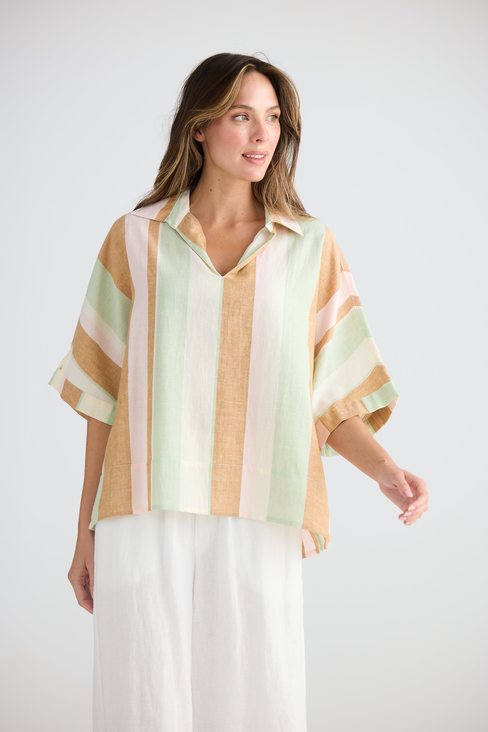 Wander Top - Melon Field Stripe-Tops-The Shanty Corporation-The Bay Room