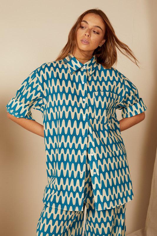Wave Classic Easy Fit Shirt-Tops-Bohemian Traders-The Bay Room
