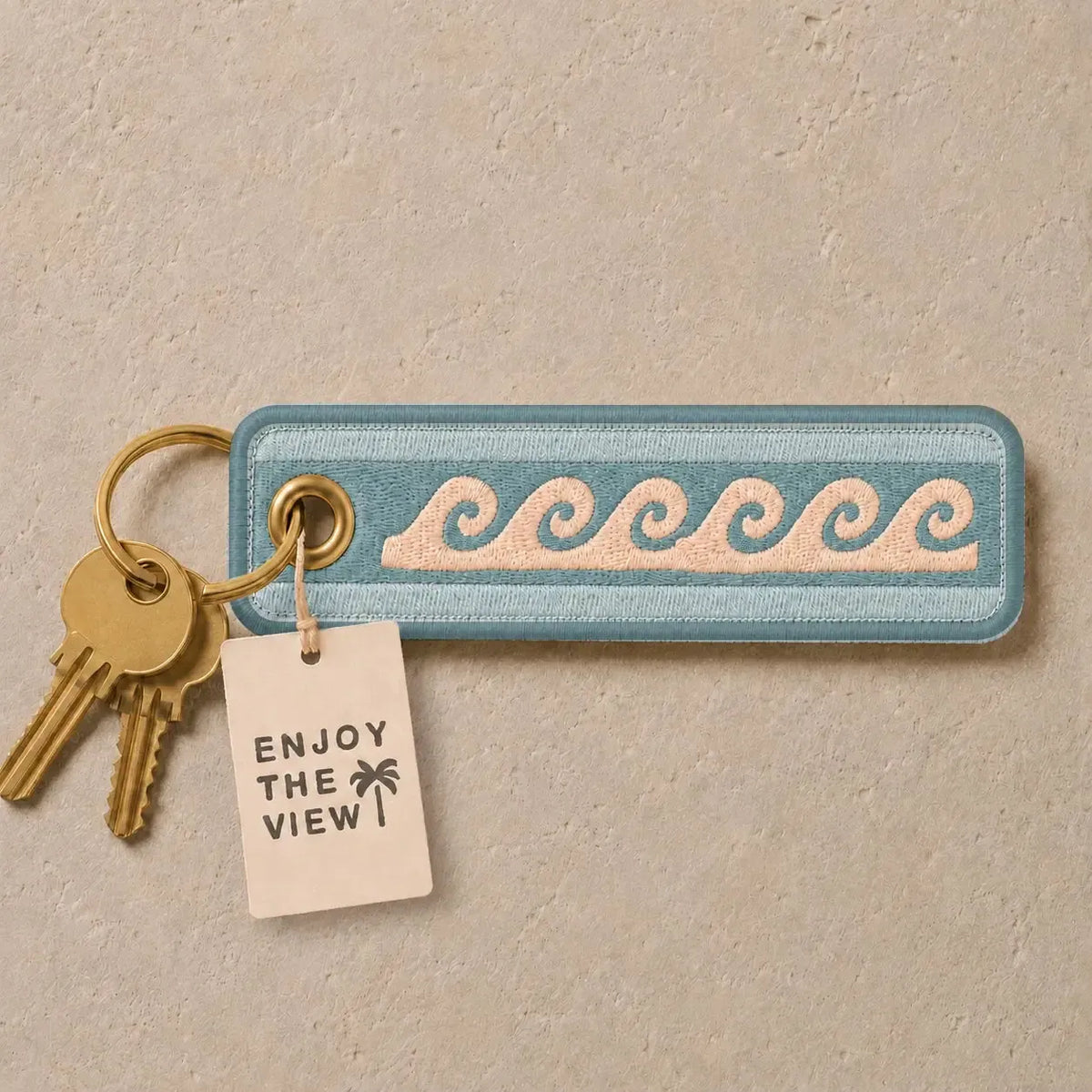 Wave Embroidered Keyring-Keyrings-Enjoy The View-The Bay Room