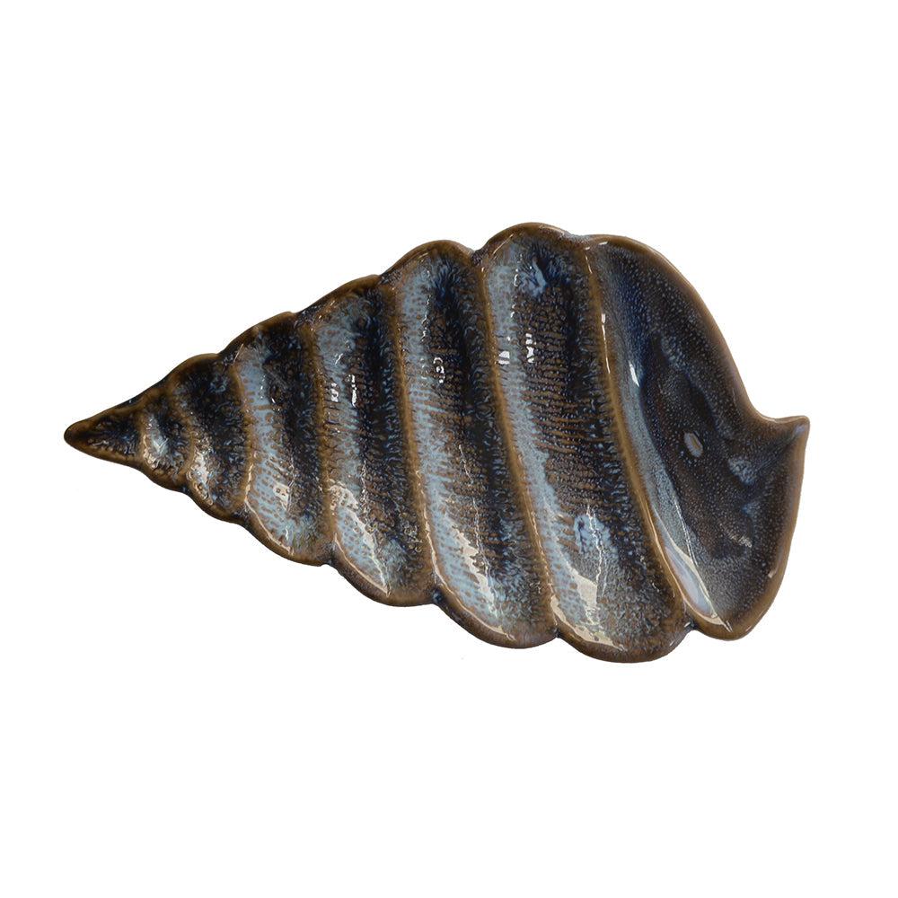 Whelk Ceramic Trinket Plate 17x10.5cm Blue-Decor Items-Coast To Coast Home-The Bay Room
