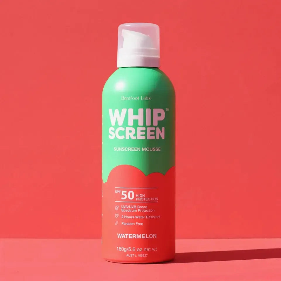 WhipScreen™ SPF50 Sunscreen Mousse - Watermelon-Beauty & Well-Being-Barefoot Labs-The Bay Room