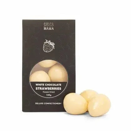 White Chocolate Freeze Dried Strawberries 100g-Gourmet Food & Drink-Chocamama-The Bay Room