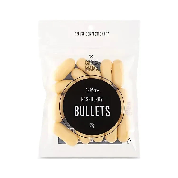 White Raspberry Bullets Mini Bag 85g-Gourmet Food & Drink-Chocamama-The Bay Room