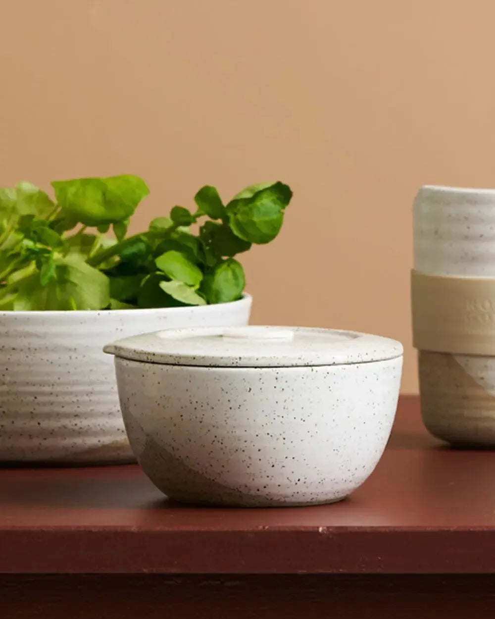 White Speckle Set of 2 360ml Containers / The Wanderer-Dining & Entertaining-Robert Gordon-The Bay Room