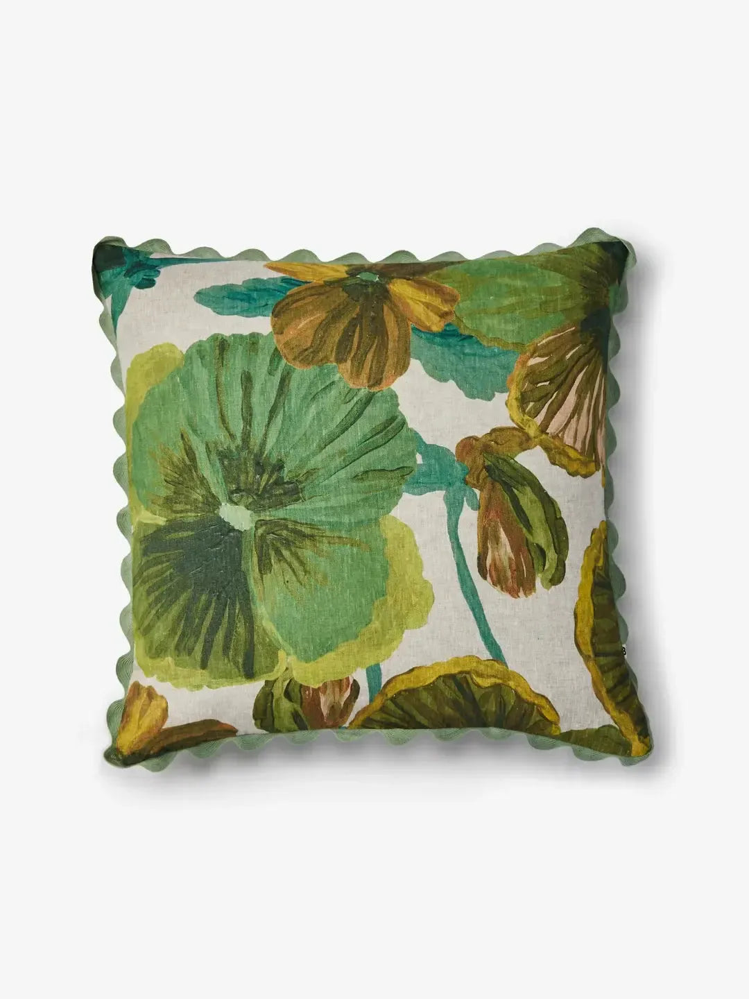 Wild Pansy Verde 60cm Cushion-Soft Furnishings-Bonnie & Neil-The Bay Room