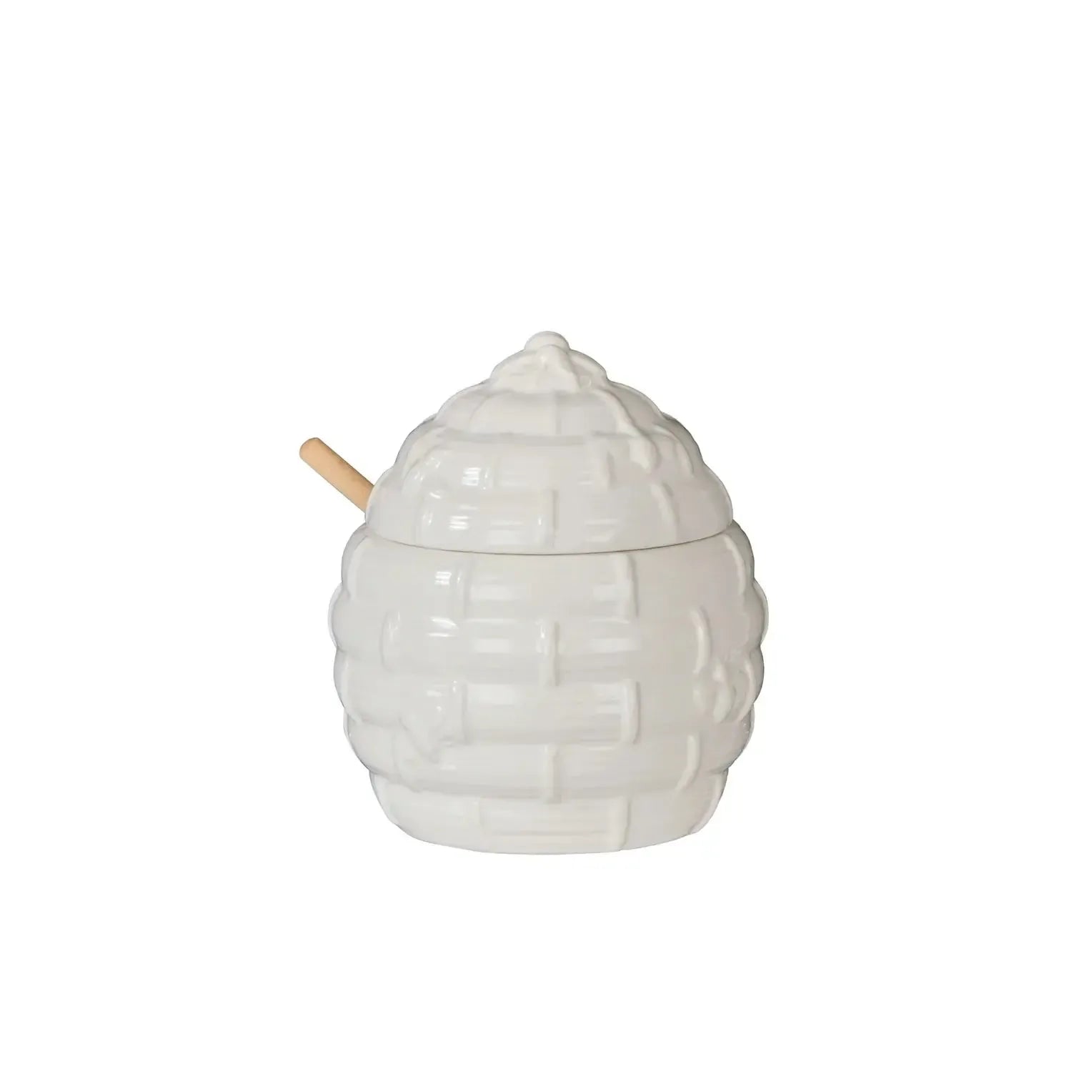 Wildflower & Hive Honey Jar with Dipper 1.2x12.2x14cm White-Dining & Entertaining-Davis & Waddell-The Bay Room
