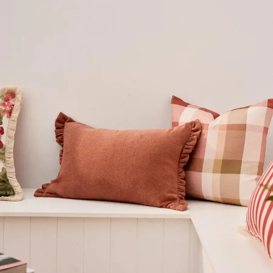 Willa Grapefruit Frill Cushion 40x60cm-Soft Furnishings-Madras Link-The Bay Room
